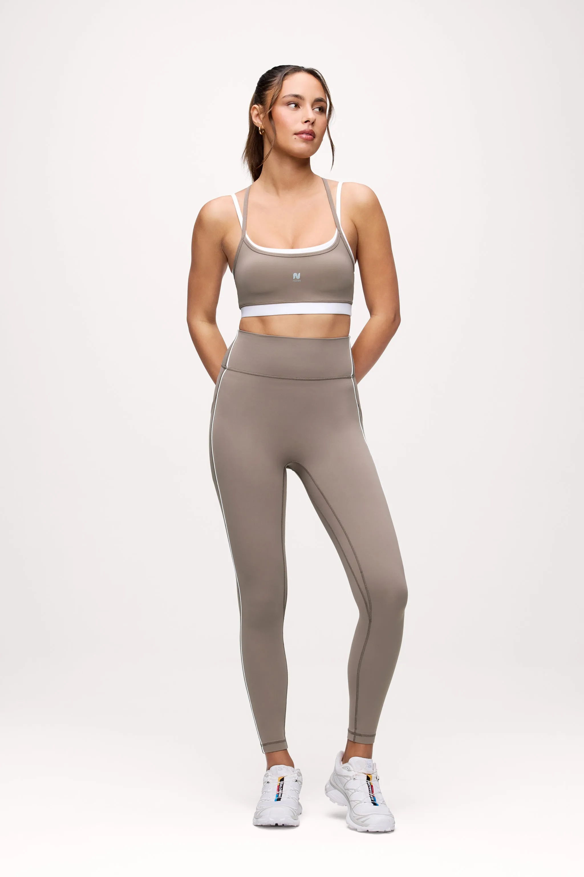Motion Piped Legging with Pocket | Cocoa sold by nuuds product image thumbnail 2