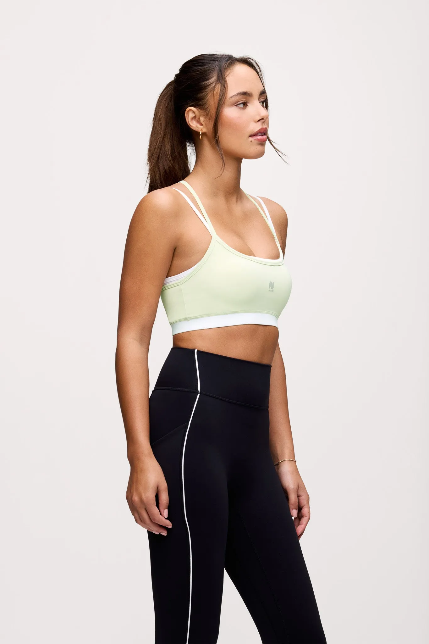Motion Contrast Layering Bra | Matcha sold by nuuds product image thumbnail 4