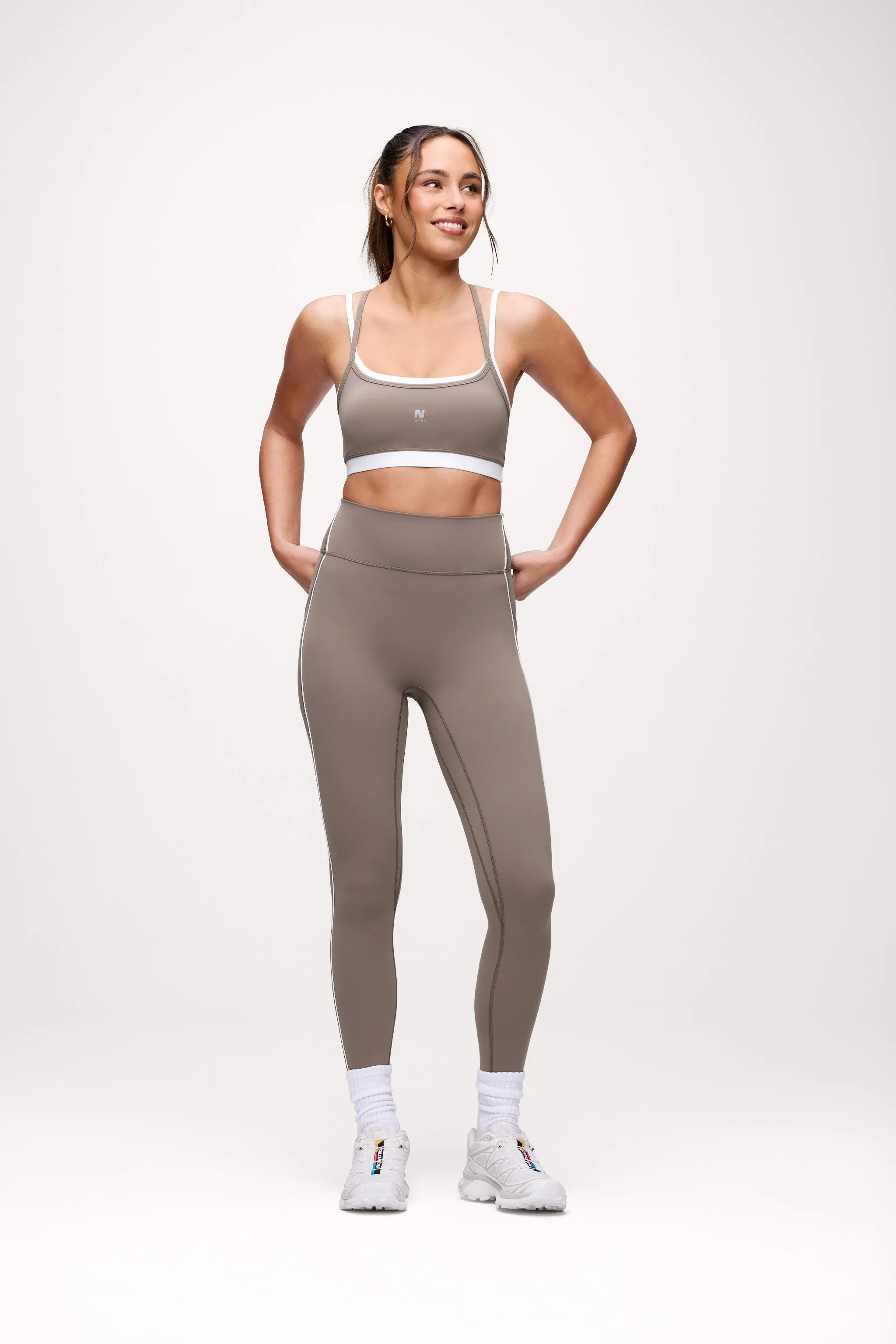 Motion Contrast Layering Bra | Cocoa sold by nuuds product image thumbnail 3