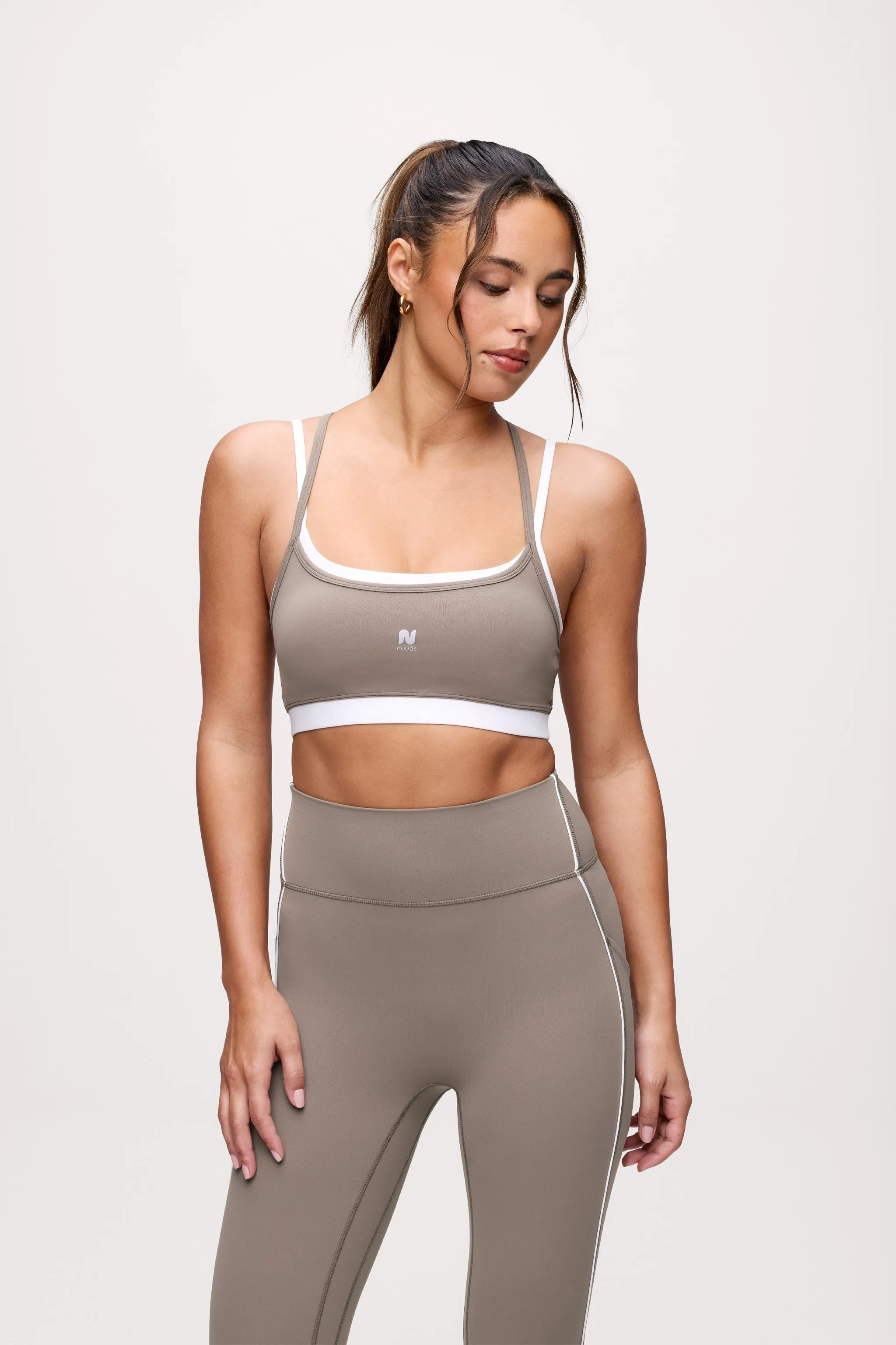 Motion Contrast Layering Bra | Cocoa sold by nuuds product image thumbnail 2