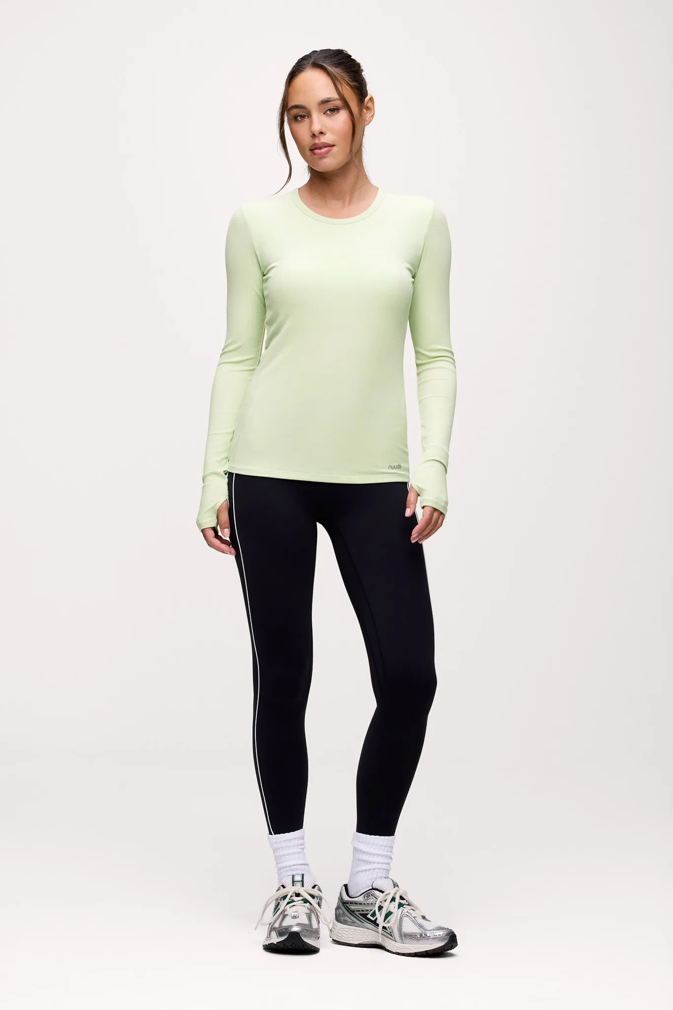 Sporty Rib Bra Long Sleeve | Matcha sold by nuuds product image thumbnail 2