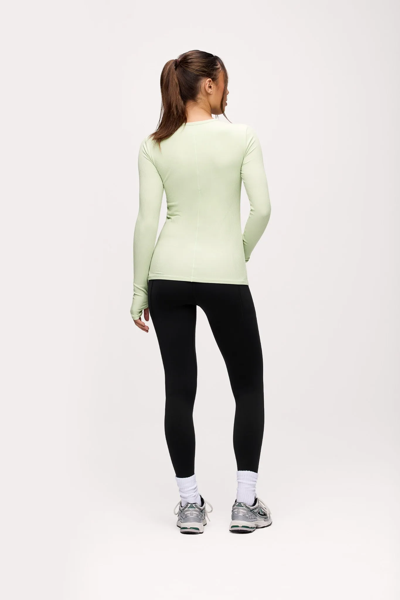 Sporty Rib Bra Long Sleeve | Matcha sold by nuuds product image thumbnail 5