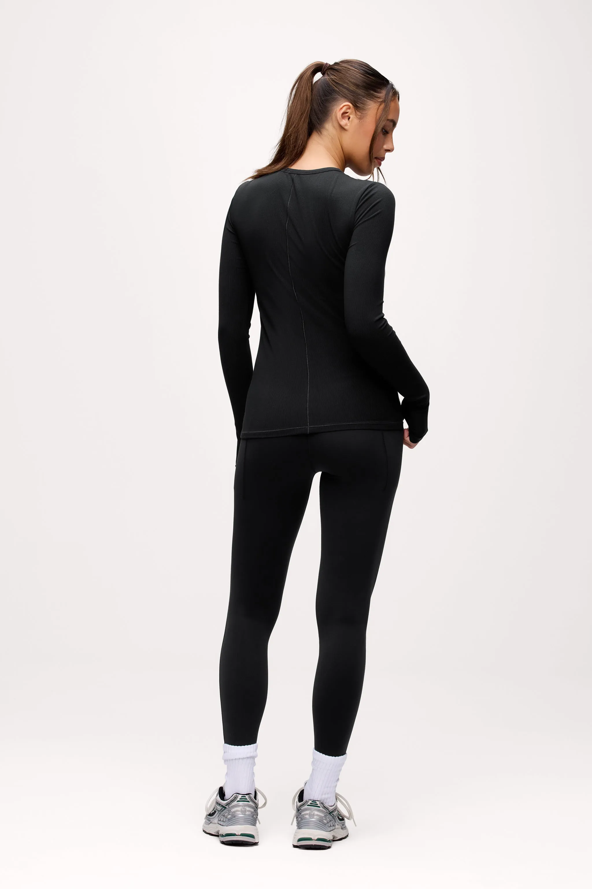 Sporty Rib Bra Long Sleeve | Black sold by nuuds product image thumbnail 5