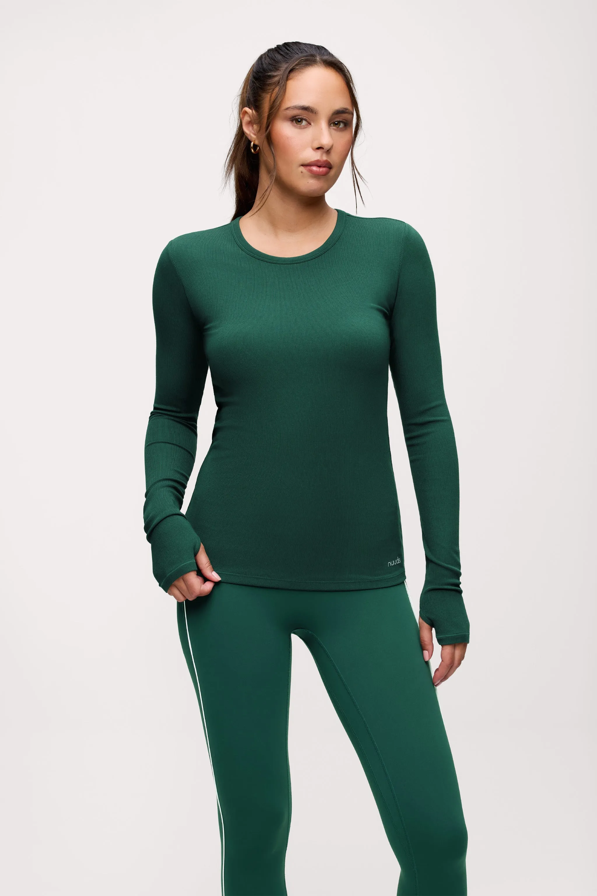 Sporty Rib Bra Long Sleeve | Blackpine sold by nuuds product image thumbnail 2