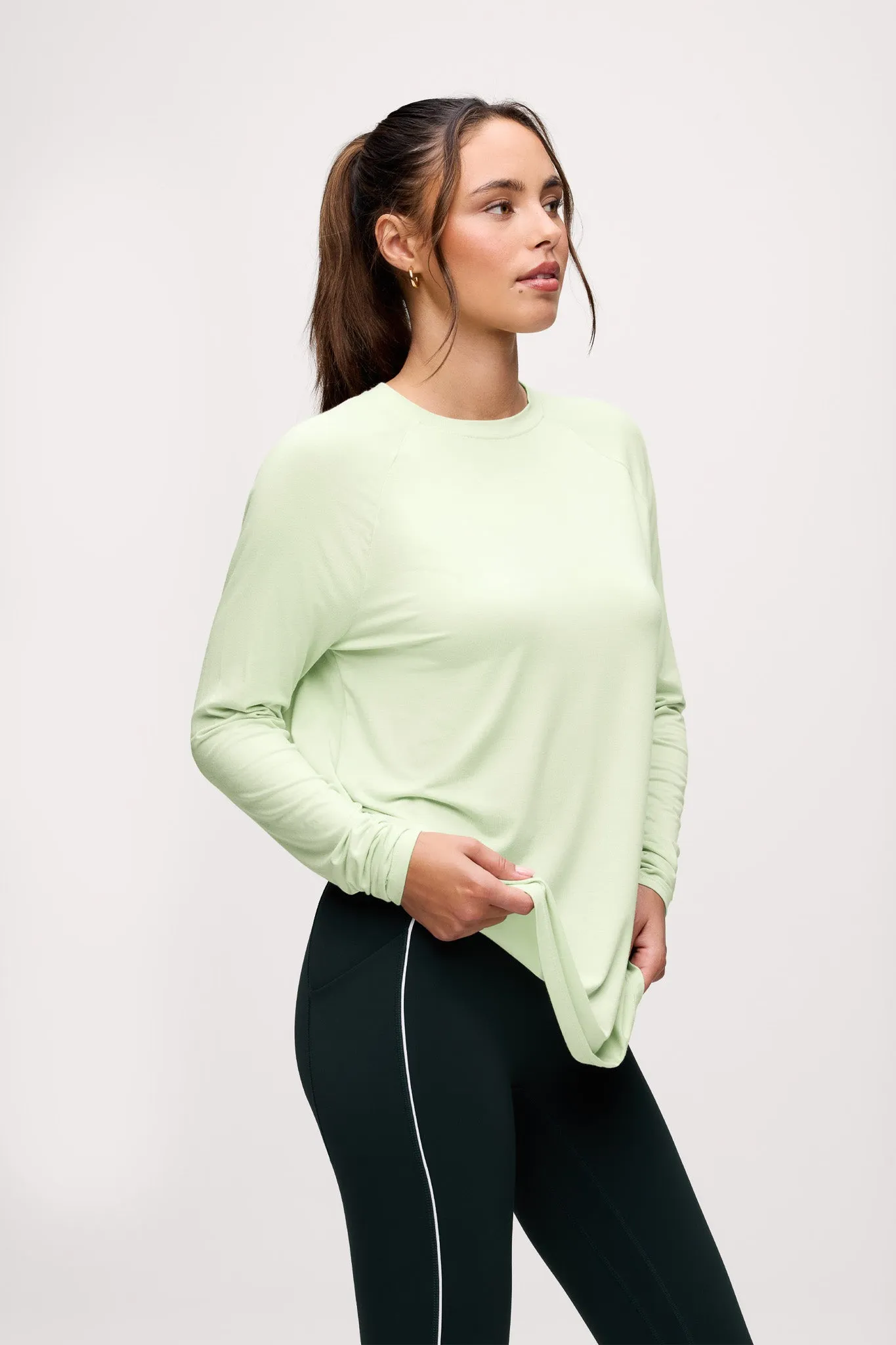Featherweight Active Long Sleeve Shirt | Matcha sold by nuuds product image thumbnail 3