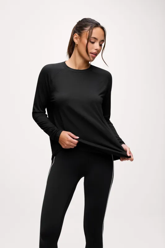 Featherweight Active Long Sleeve Shirt | Black sold by nuuds