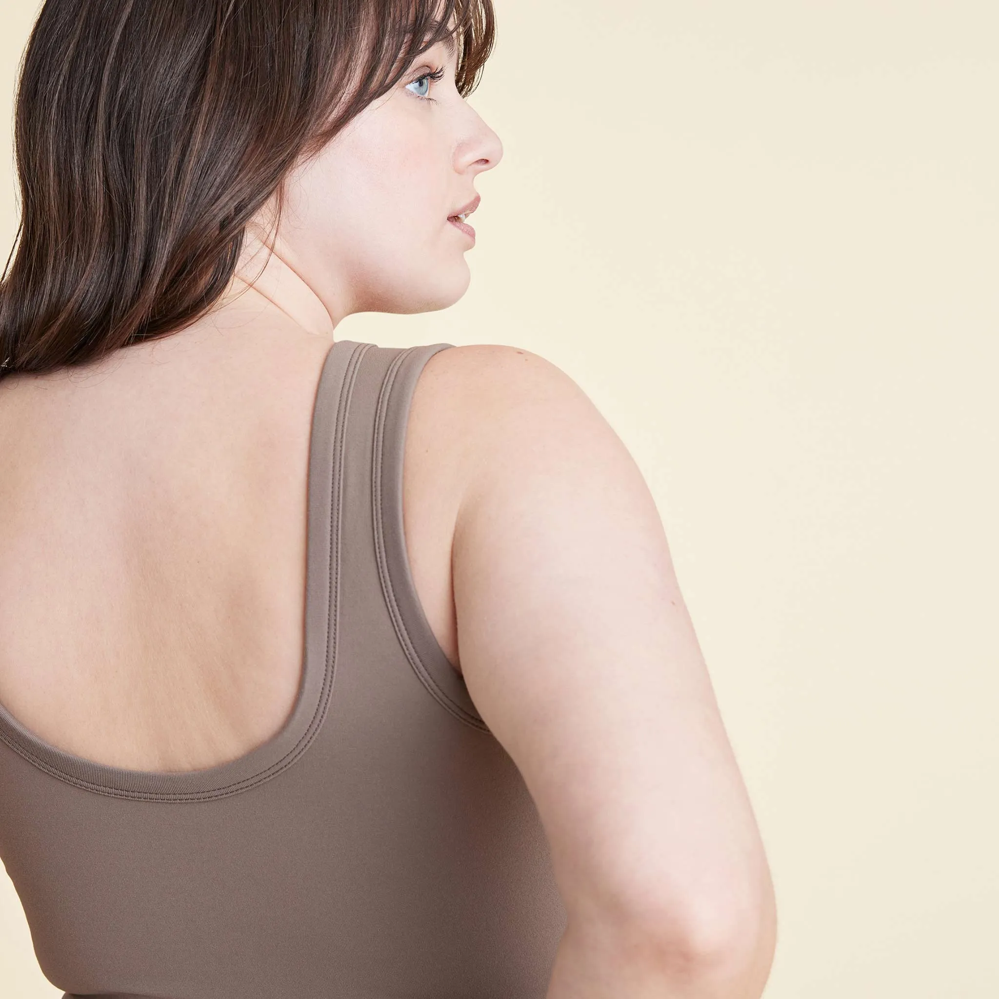 Seamless Scoop Tank Bodysuit | Mocha sold by nuuds product image thumbnail 5