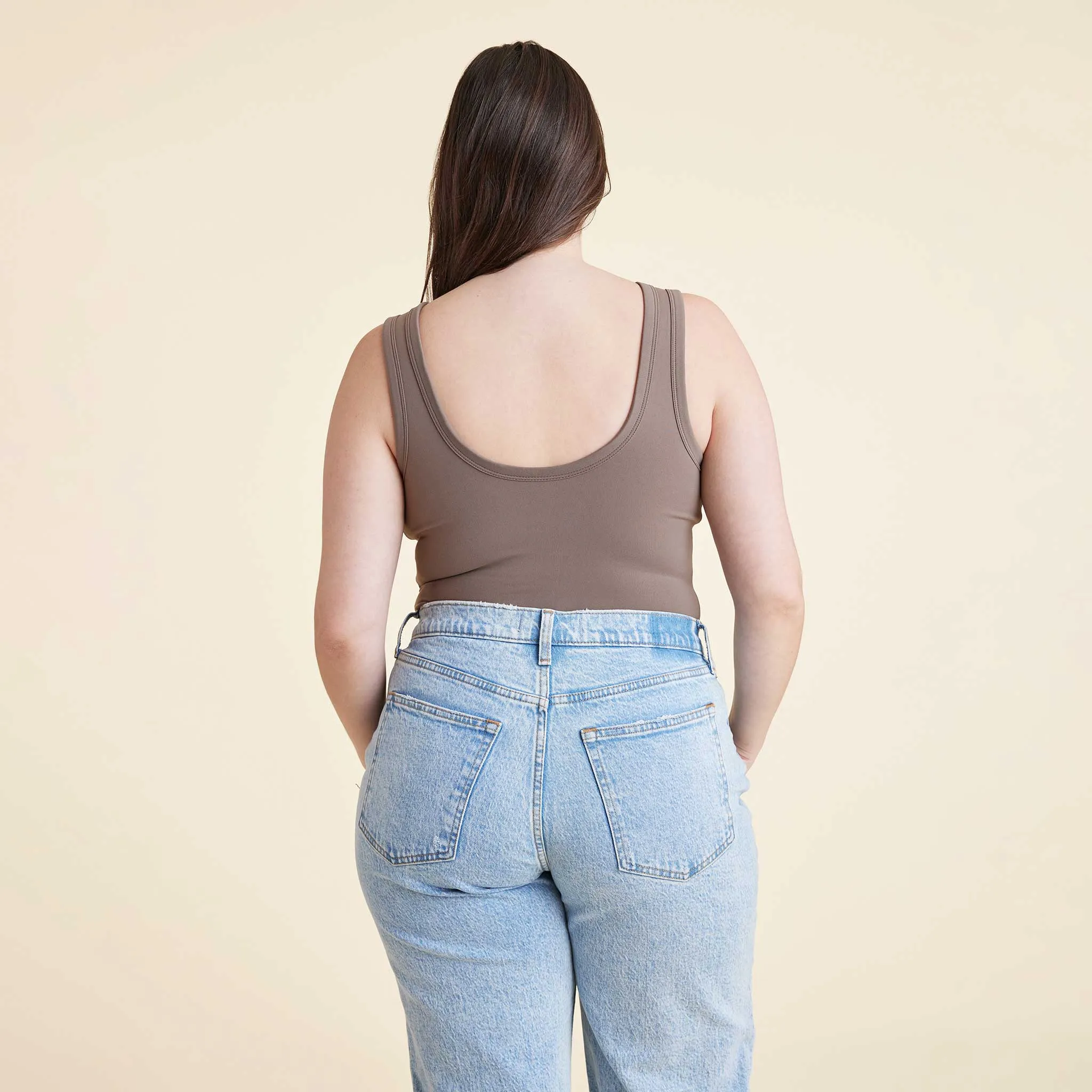 Seamless Scoop Tank Bodysuit | Mocha sold by nuuds product image thumbnail 4