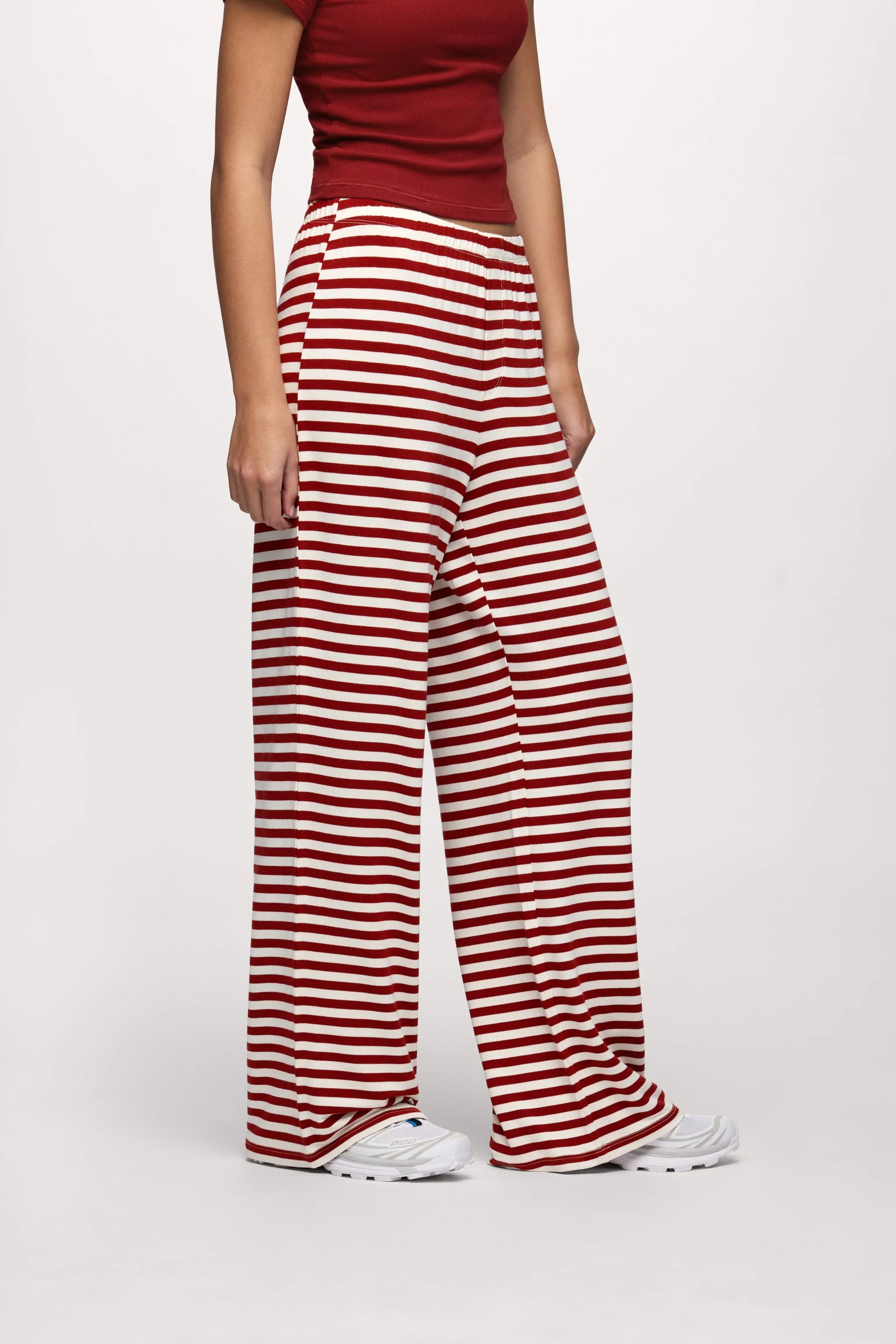 Boyfriend Stripe Pant | Scarlet White Stripe sold by nuuds product image thumbnail 3