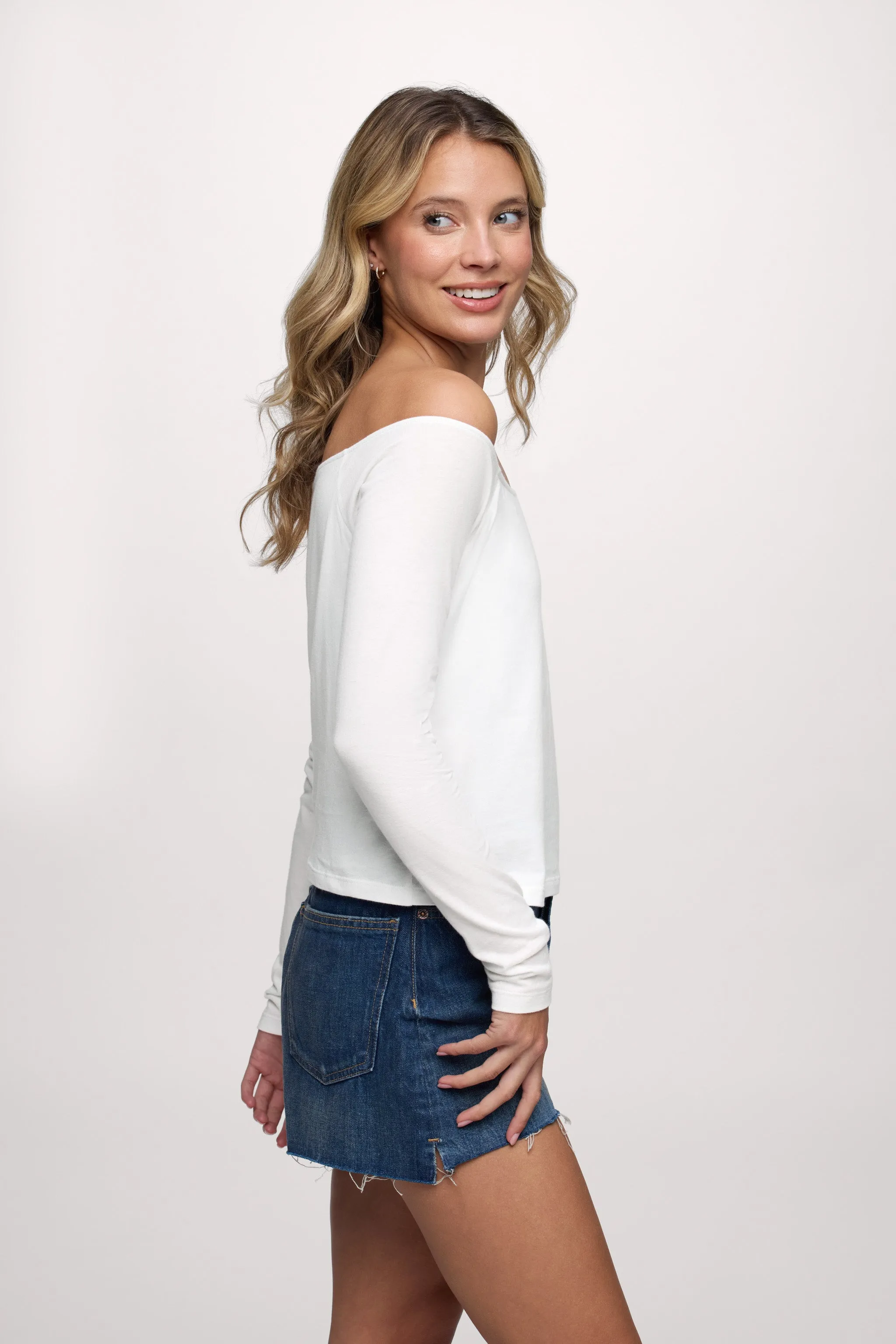Ease Long Sleeve Top | White sold by nuuds product image thumbnail 4