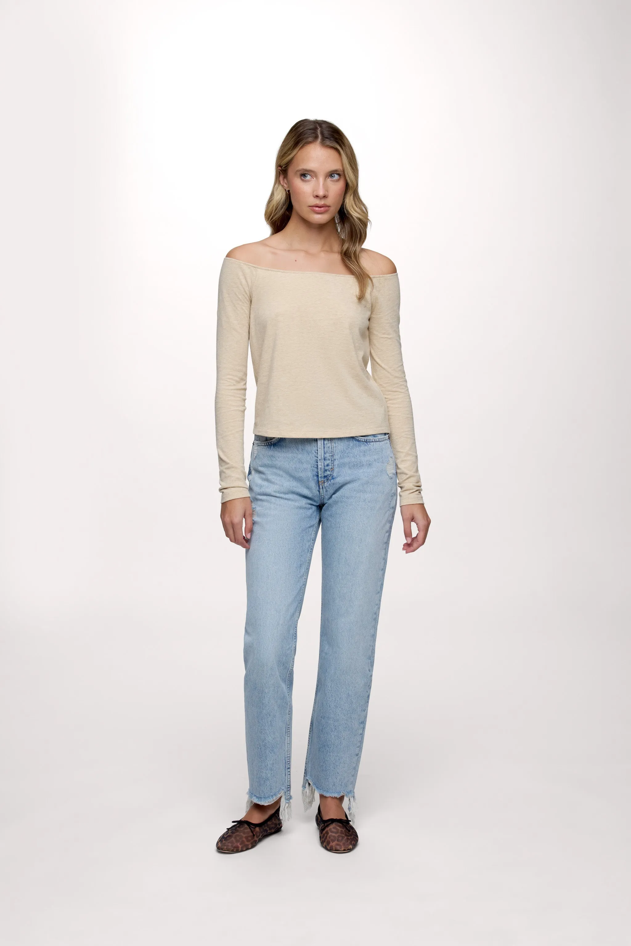 Ease Long Sleeve Top | Heather Oat sold by nuuds product image thumbnail 2