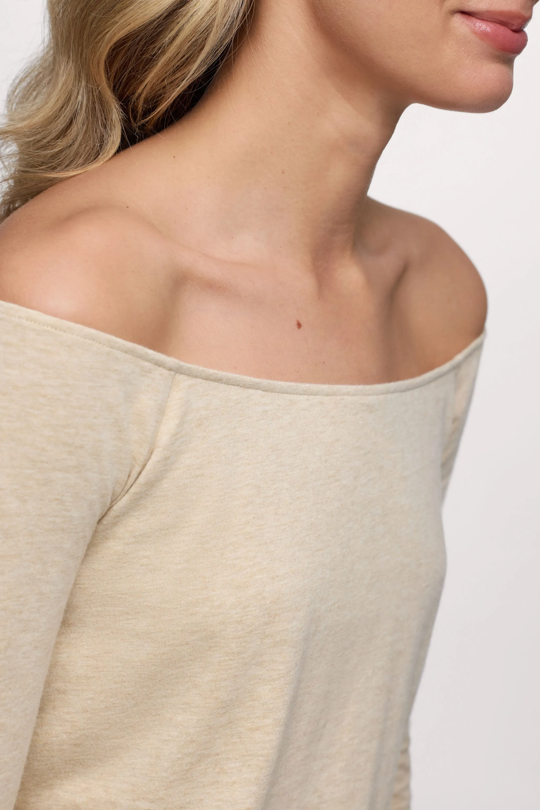 Ease Long Sleeve Top | Heather Oat sold by nuuds product image thumbnail 4