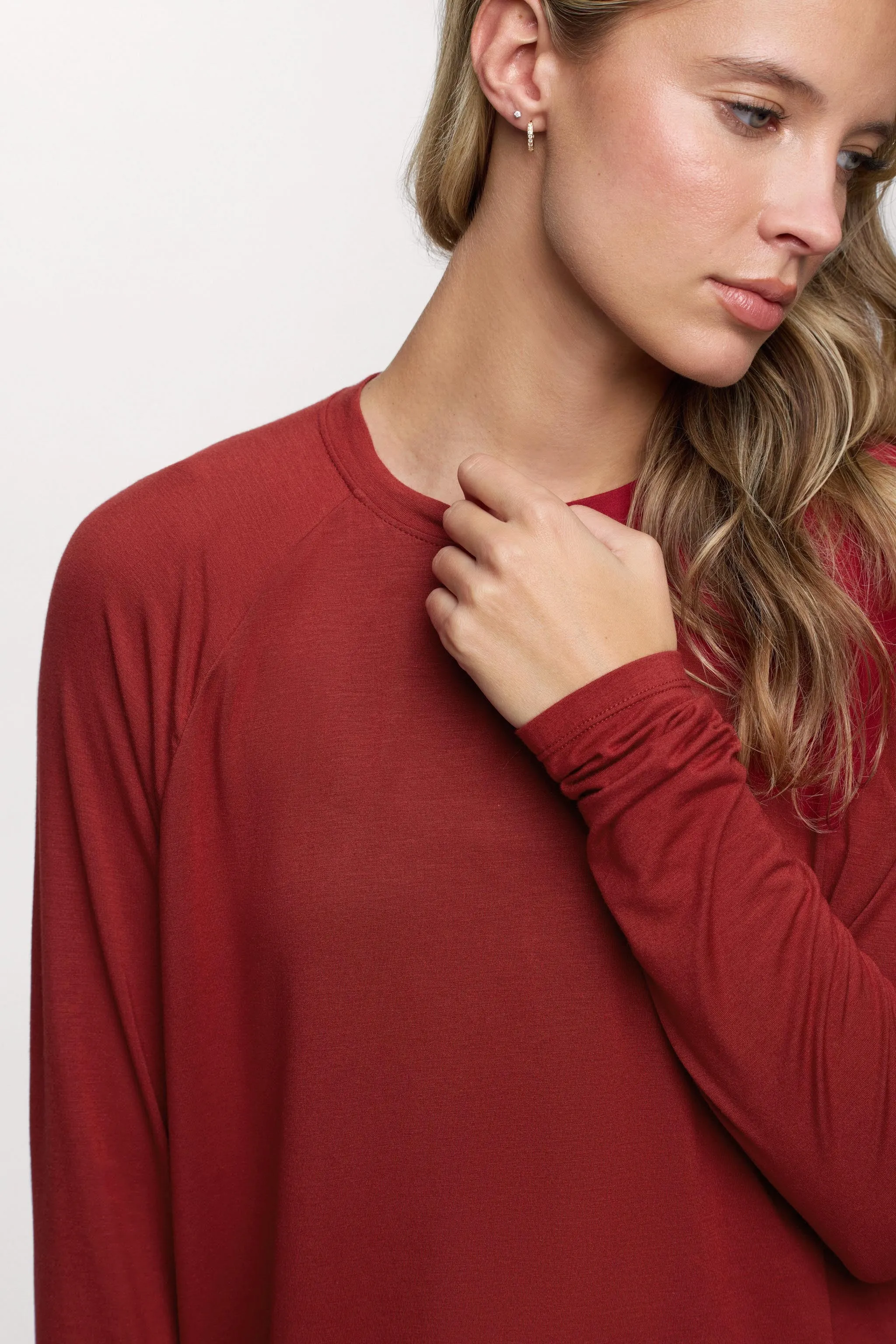 Featherweight Active Long Sleeve Shirt | Scarlet sold by nuuds product image thumbnail 3