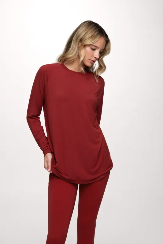 Featherweight Active Long Sleeve Shirt | Scarlet sold by nuuds