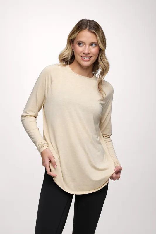 Featherweight Active Long Sleeve Shirt | Heather Oat sold by nuuds