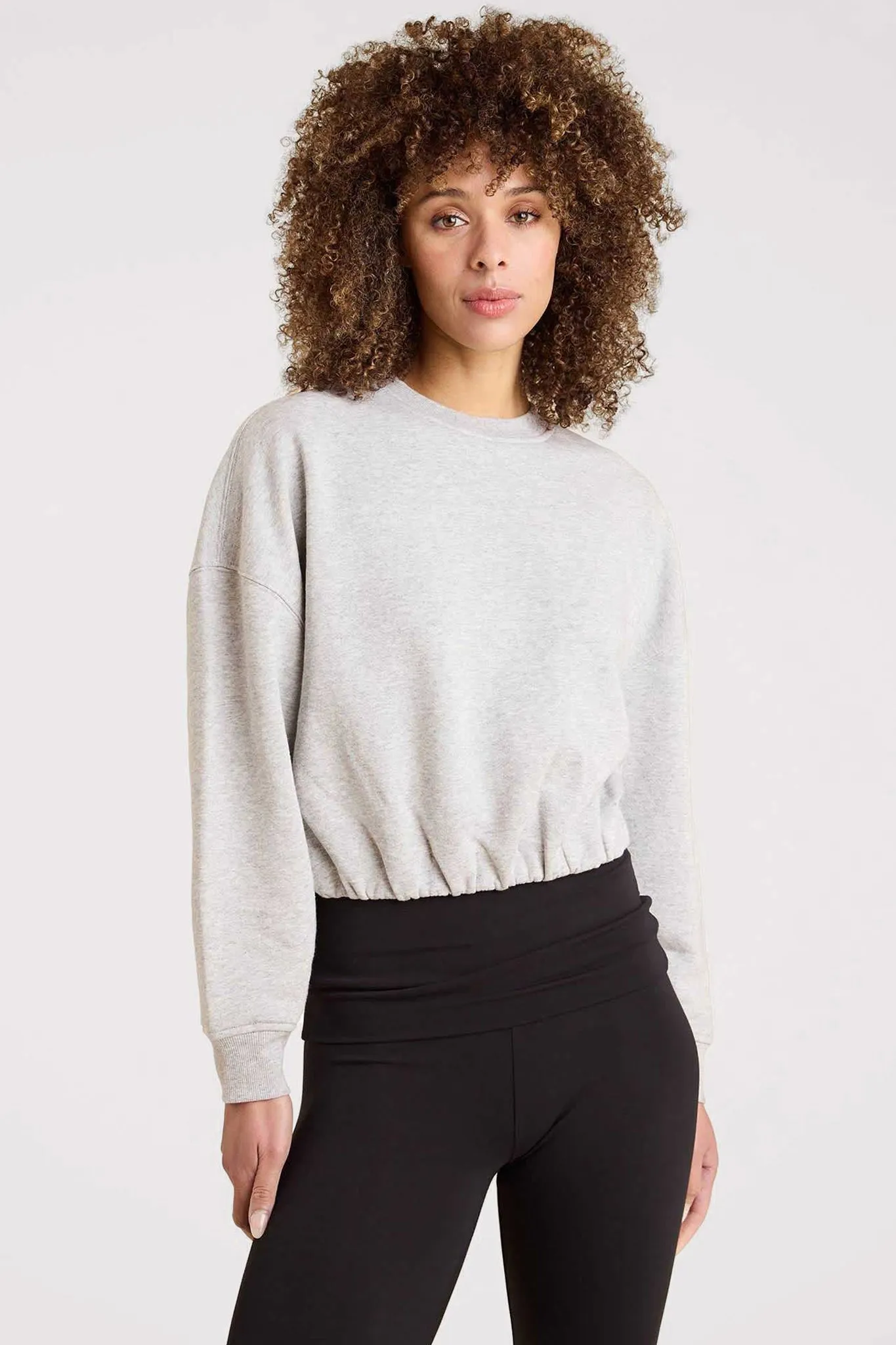 Vintage Fleece Cinch Waist Sweatshirt | Heather Grey sold by nuuds