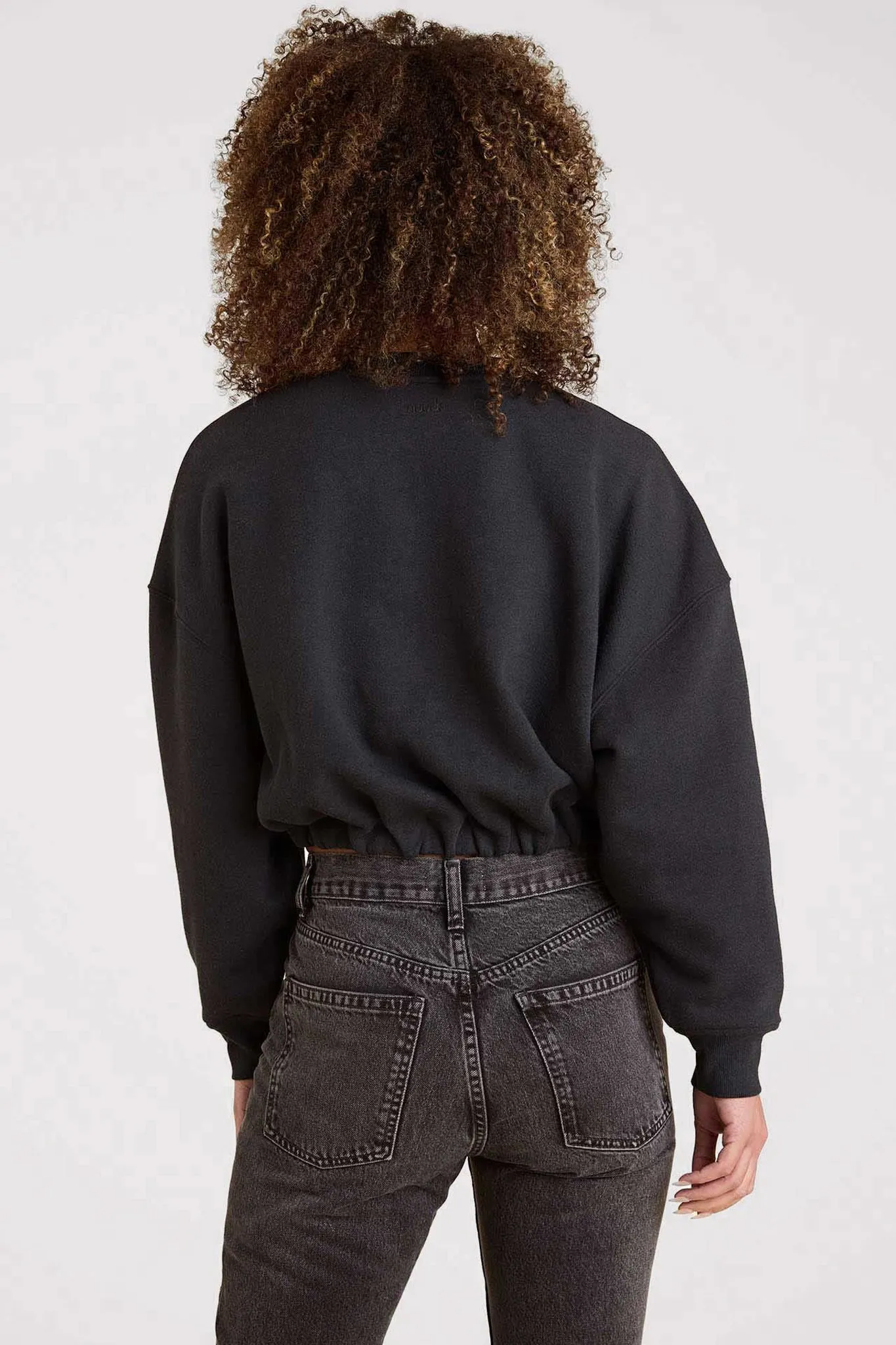 Vintage Fleece Cinch Waist Sweatshirt | Black sold by nuuds product image thumbnail 4