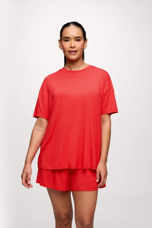 Boyfriend Pajama Tee | Hibiscus made by nuuds