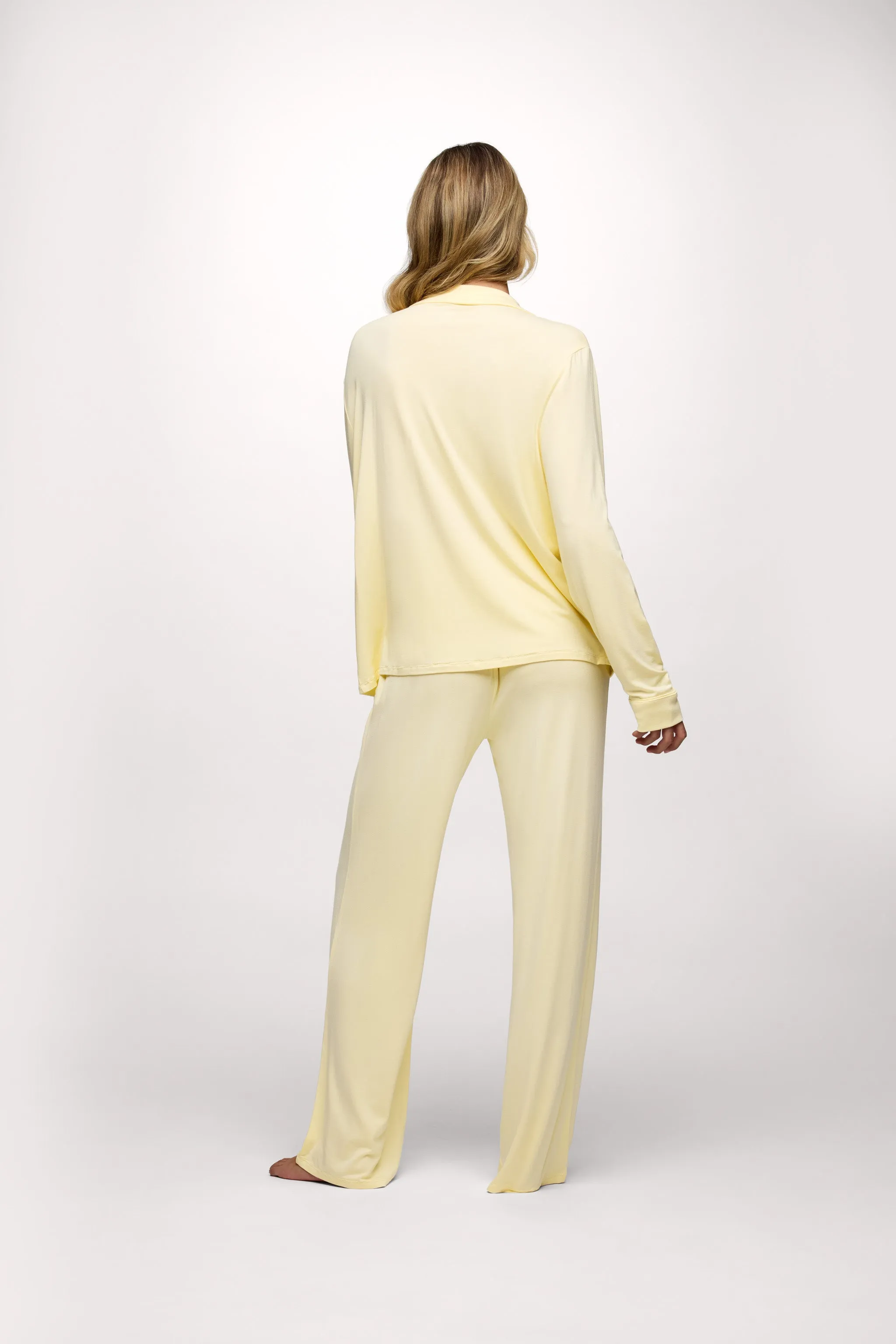 Long Sleeve Button-Up Pajama Shirt | Lemon sold by nuuds product image thumbnail 5