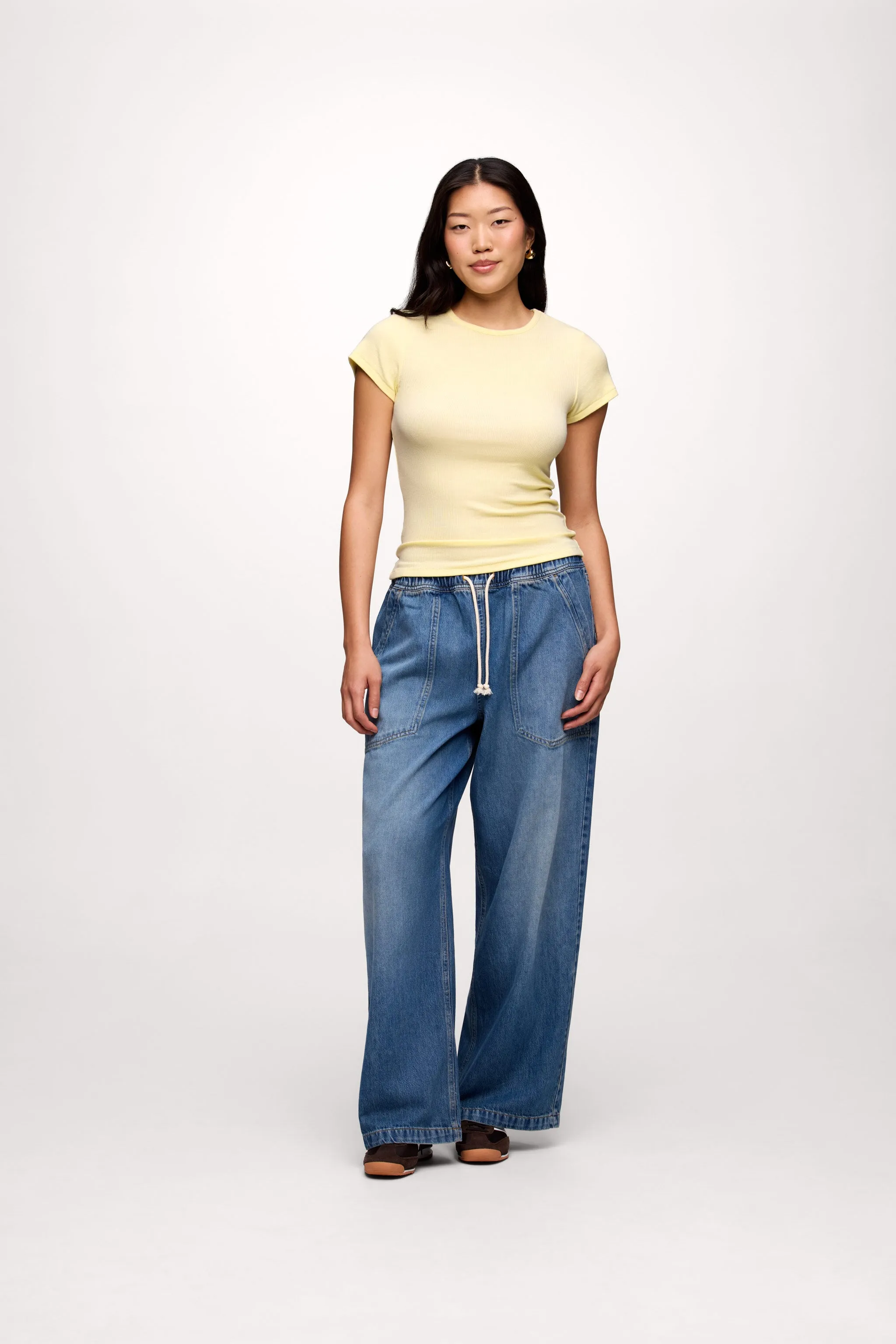 Slinky Rib Tee | Lemon sold by nuuds product image thumbnail 2