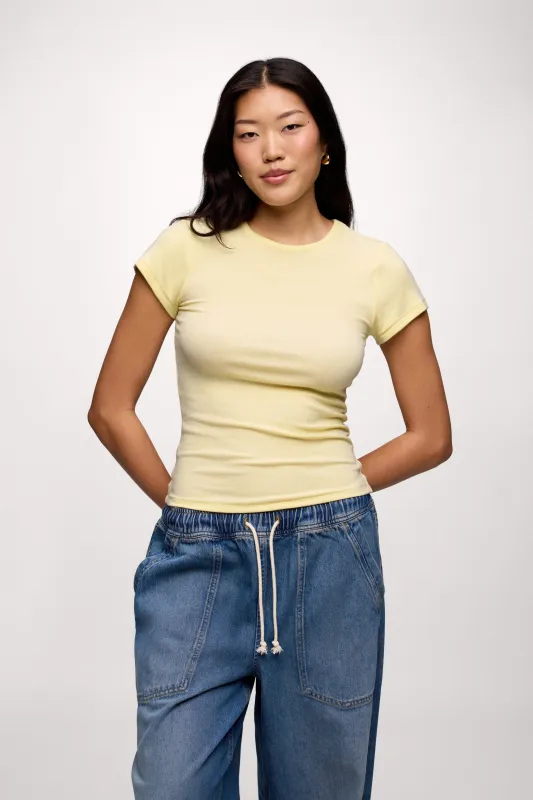 Slinky Rib Tee | Lemon sold by nuuds