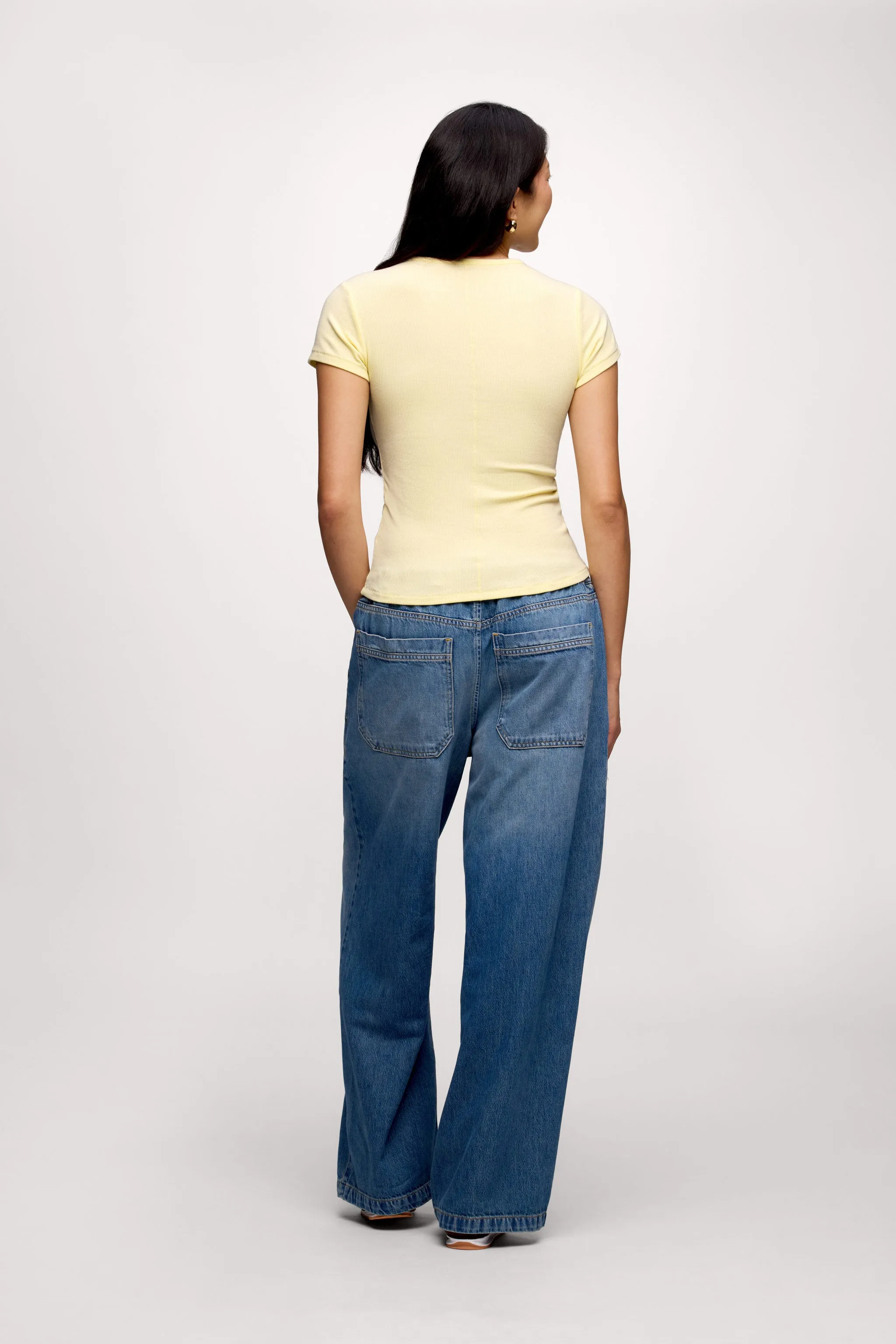 Slinky Rib Tee | Lemon sold by nuuds product image thumbnail 5