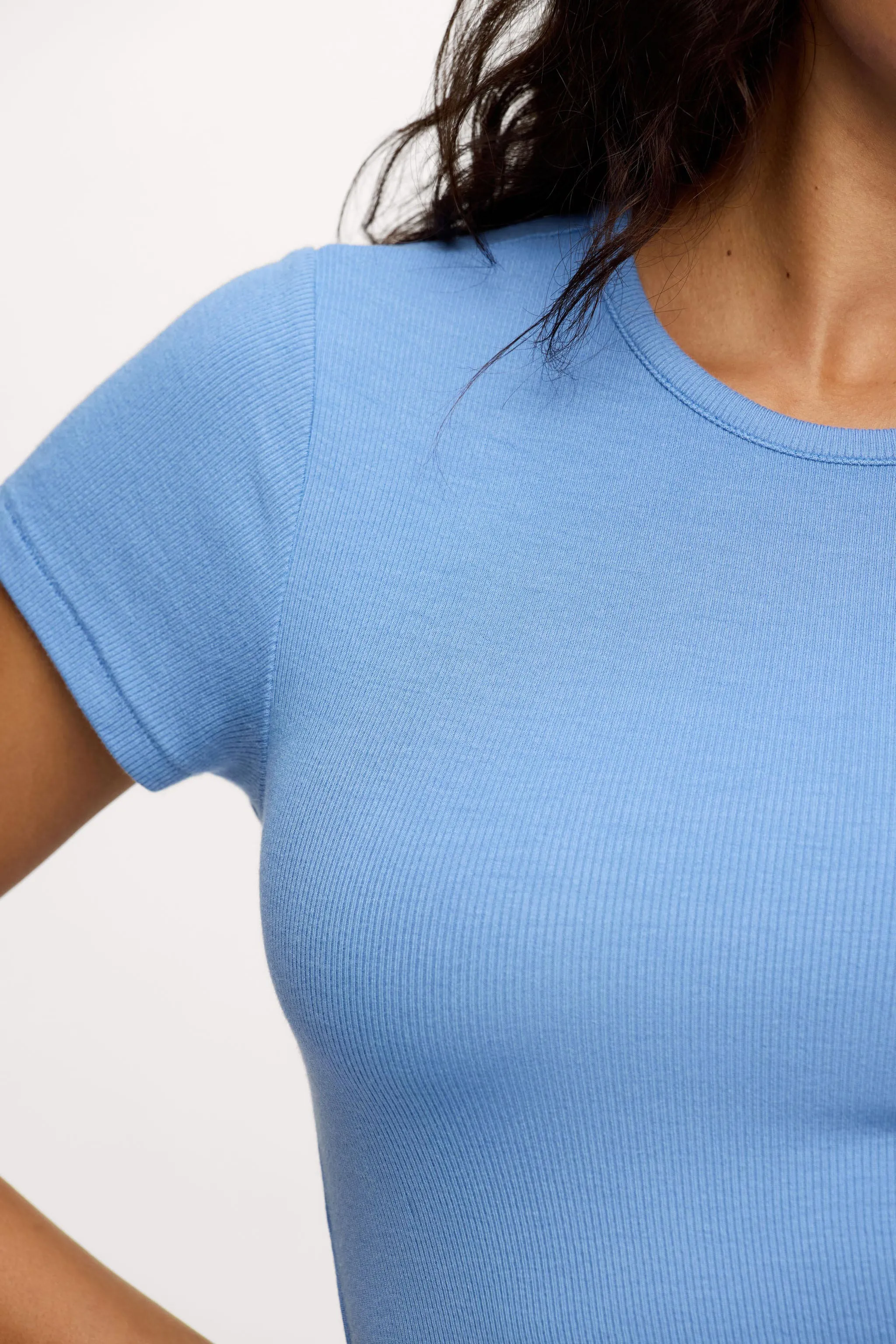 Slinky Rib Tee | Harbor sold by nuuds product image thumbnail 3