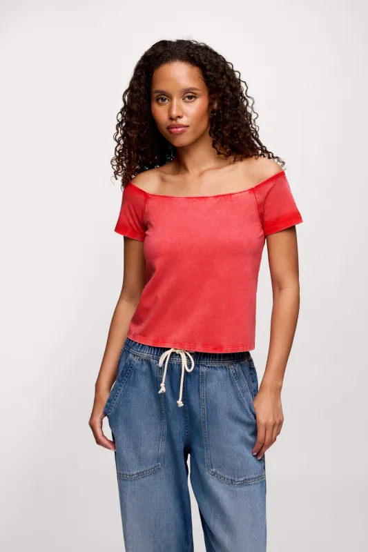 Ease Tee | Washed Hibiscus made by nuuds