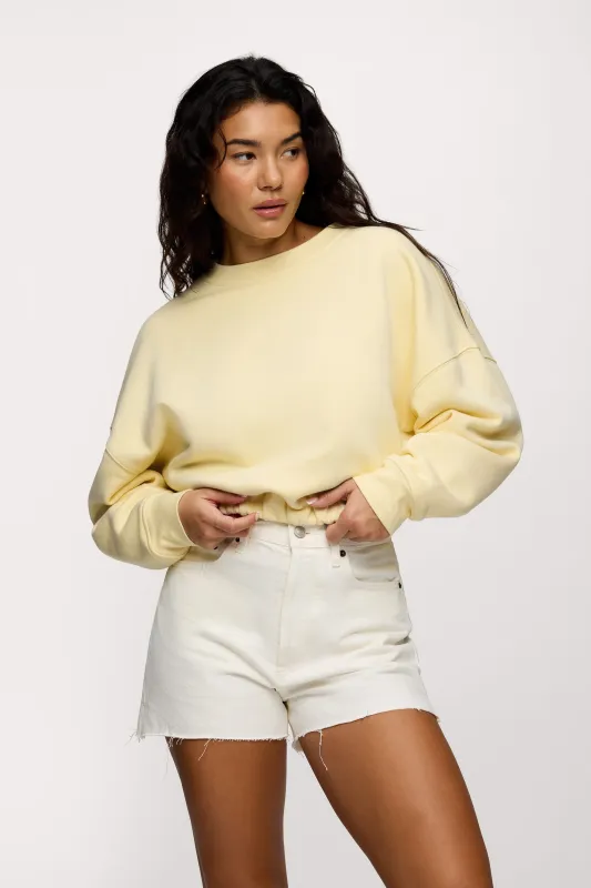 Vintage Fleece Cinch Waist Sweatshirt | Lemon made by nuuds