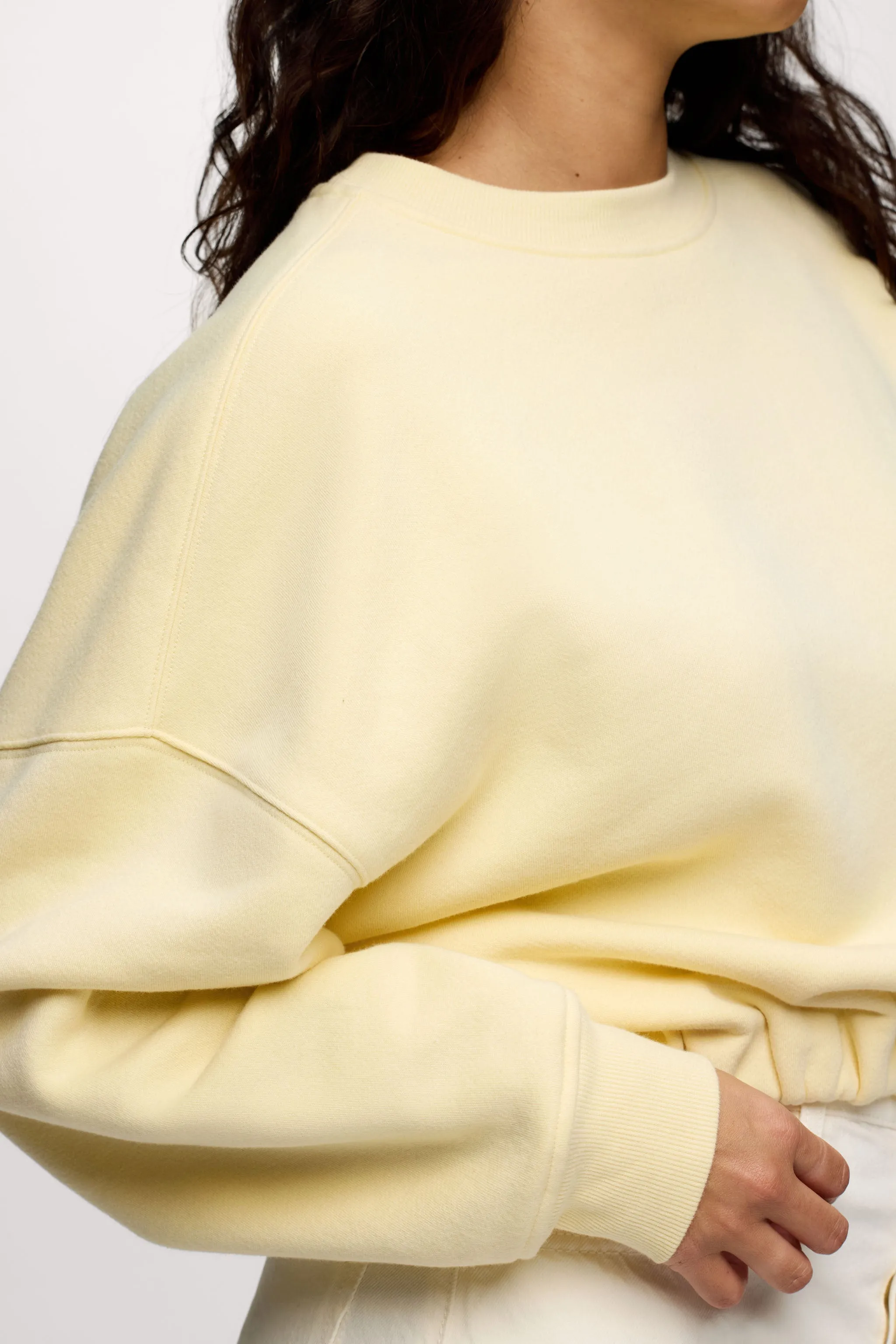 Vintage Fleece Cinch Waist Sweatshirt | Lemon sold by nuuds product image thumbnail 4