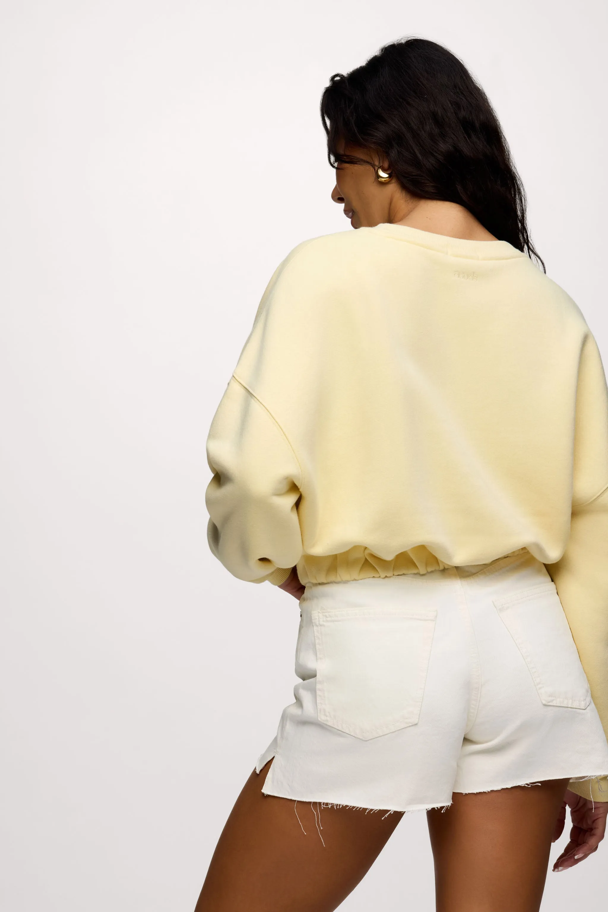 Vintage Fleece Cinch Waist Sweatshirt | Lemon sold by nuuds product image thumbnail 5