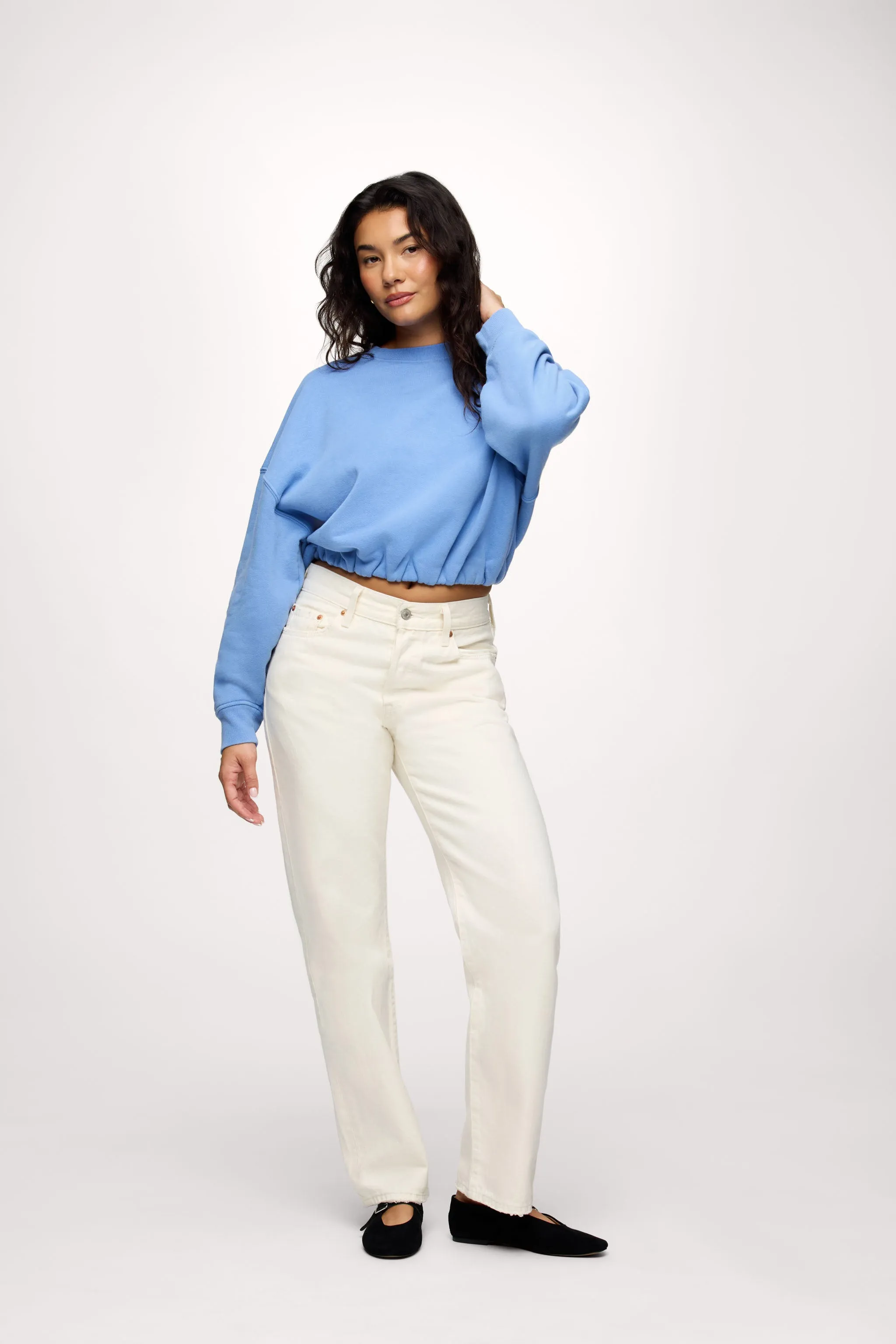 Vintage Fleece Cinch Waist Sweatshirt | Harbor sold by nuuds product image thumbnail 2