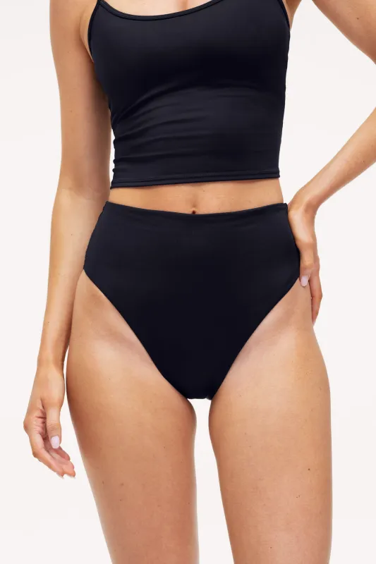 High Waist Bikini Bottom | Smooth Black made by nuuds