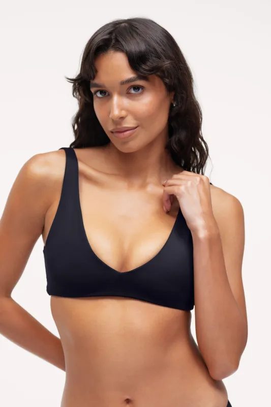 Plunge Bikini Top | Smooth Black made by nuuds