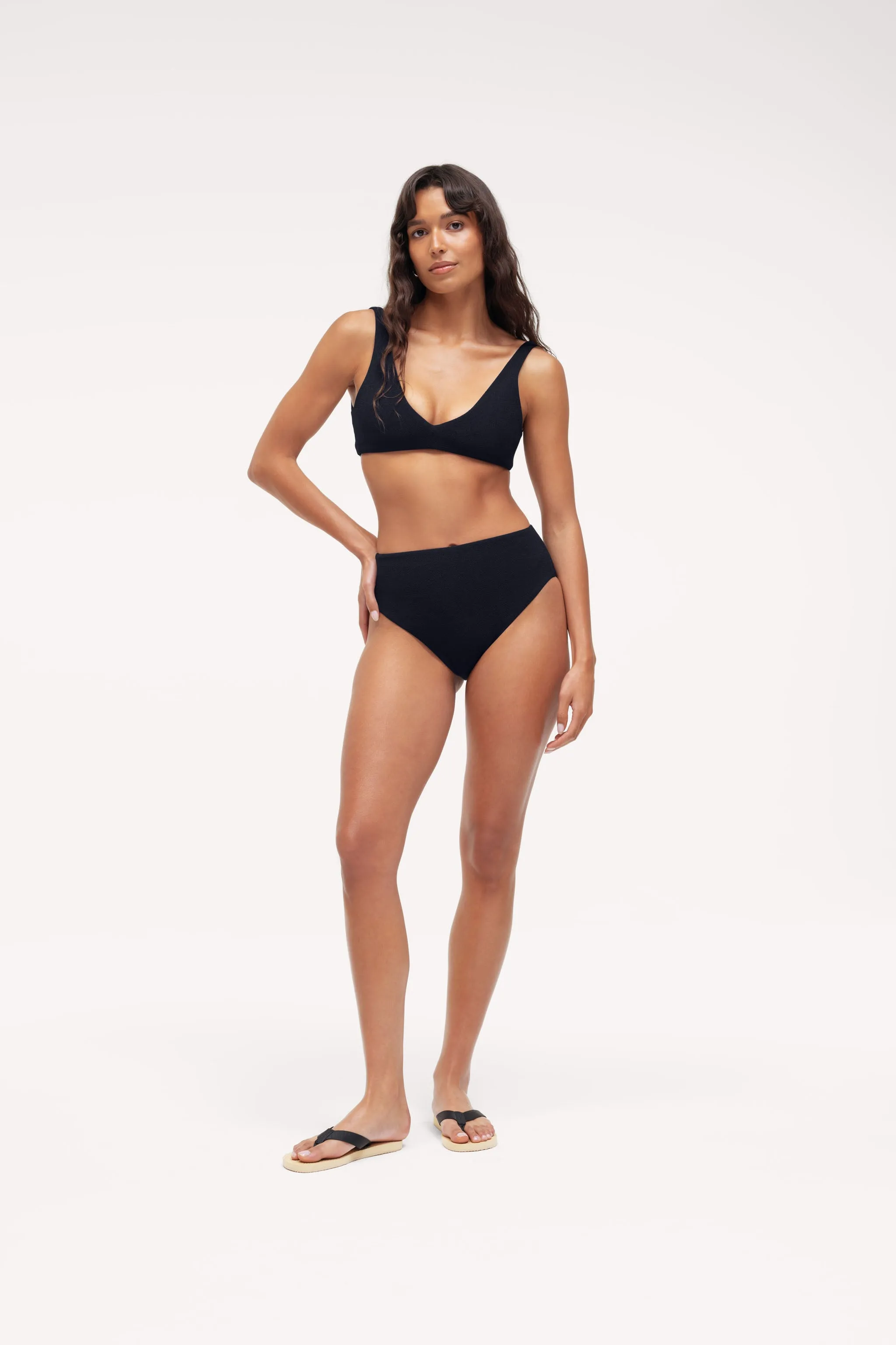 Plunge Bikini Top | Crispy Black sold by nuuds