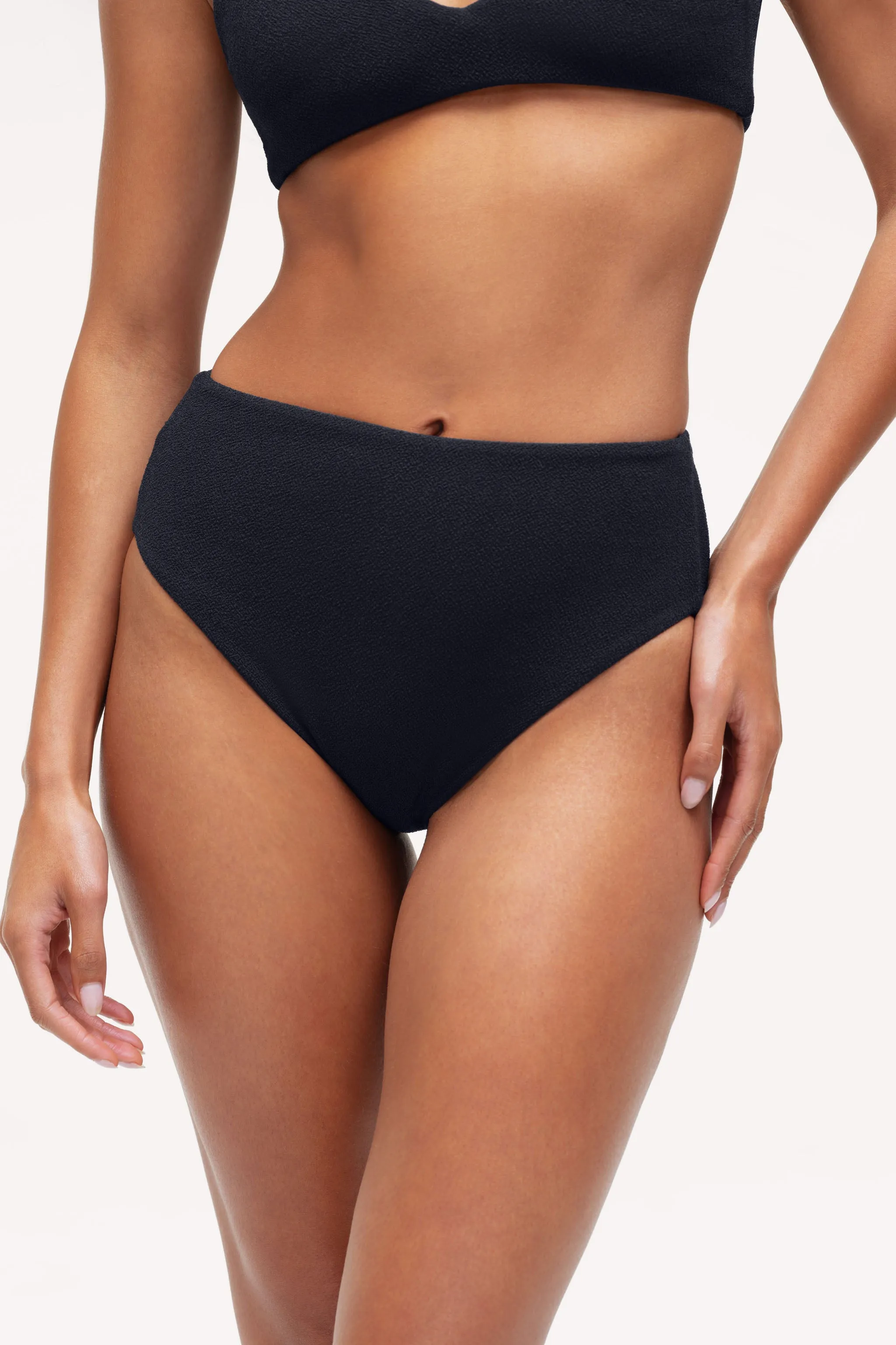 High Waist Bikini Bottom | Crispy Black sold by nuuds