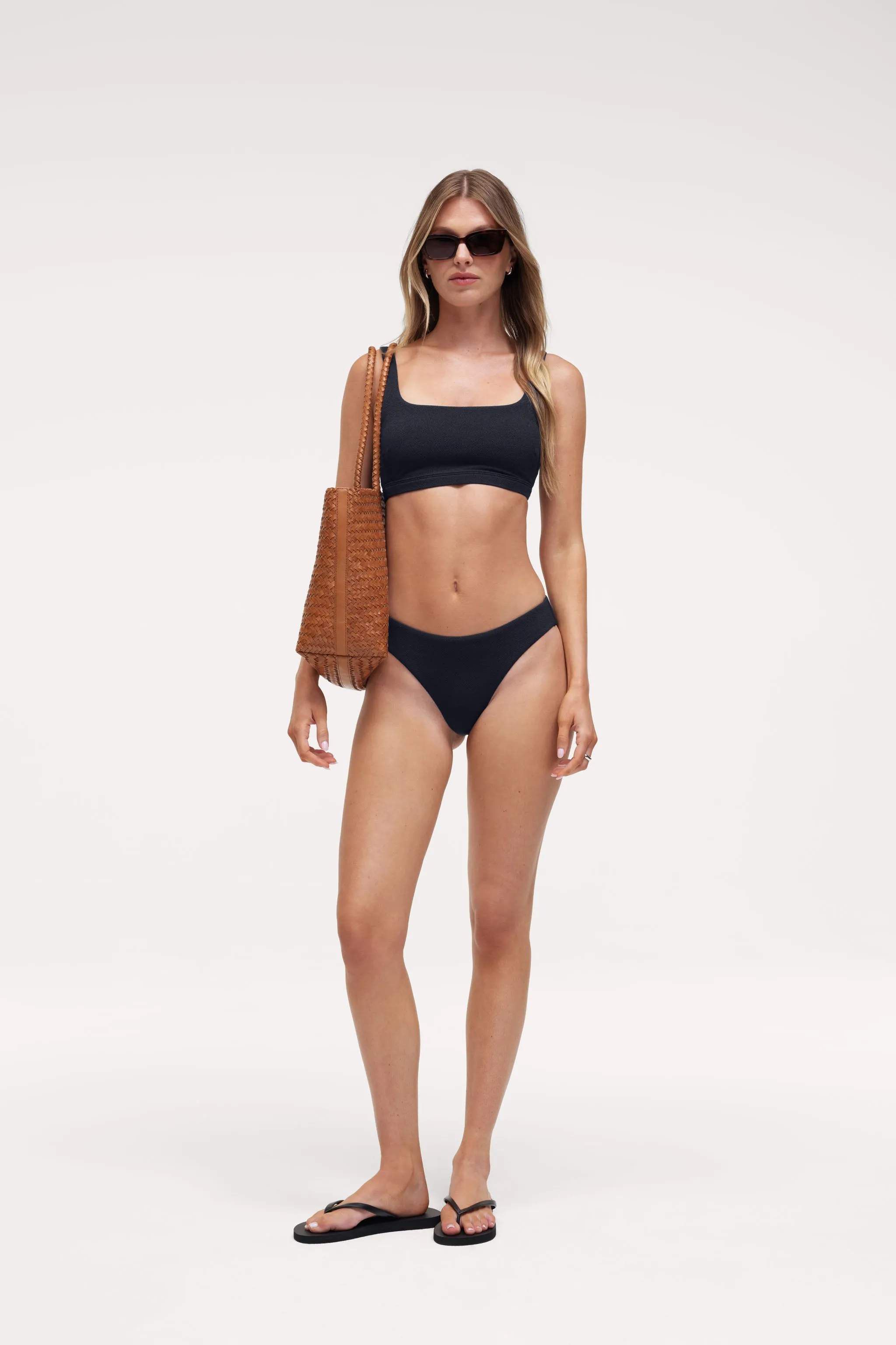 Low Waist Bikini Bottom | Crispy Black sold by nuuds