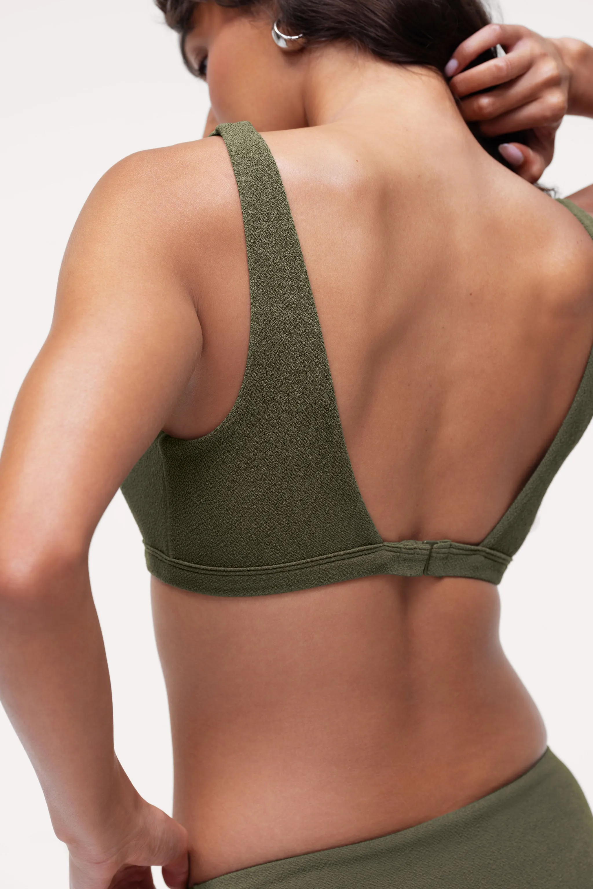 Square Neck Bikini Top | Crispy Darkest Olive sold by nuuds product image thumbnail 4