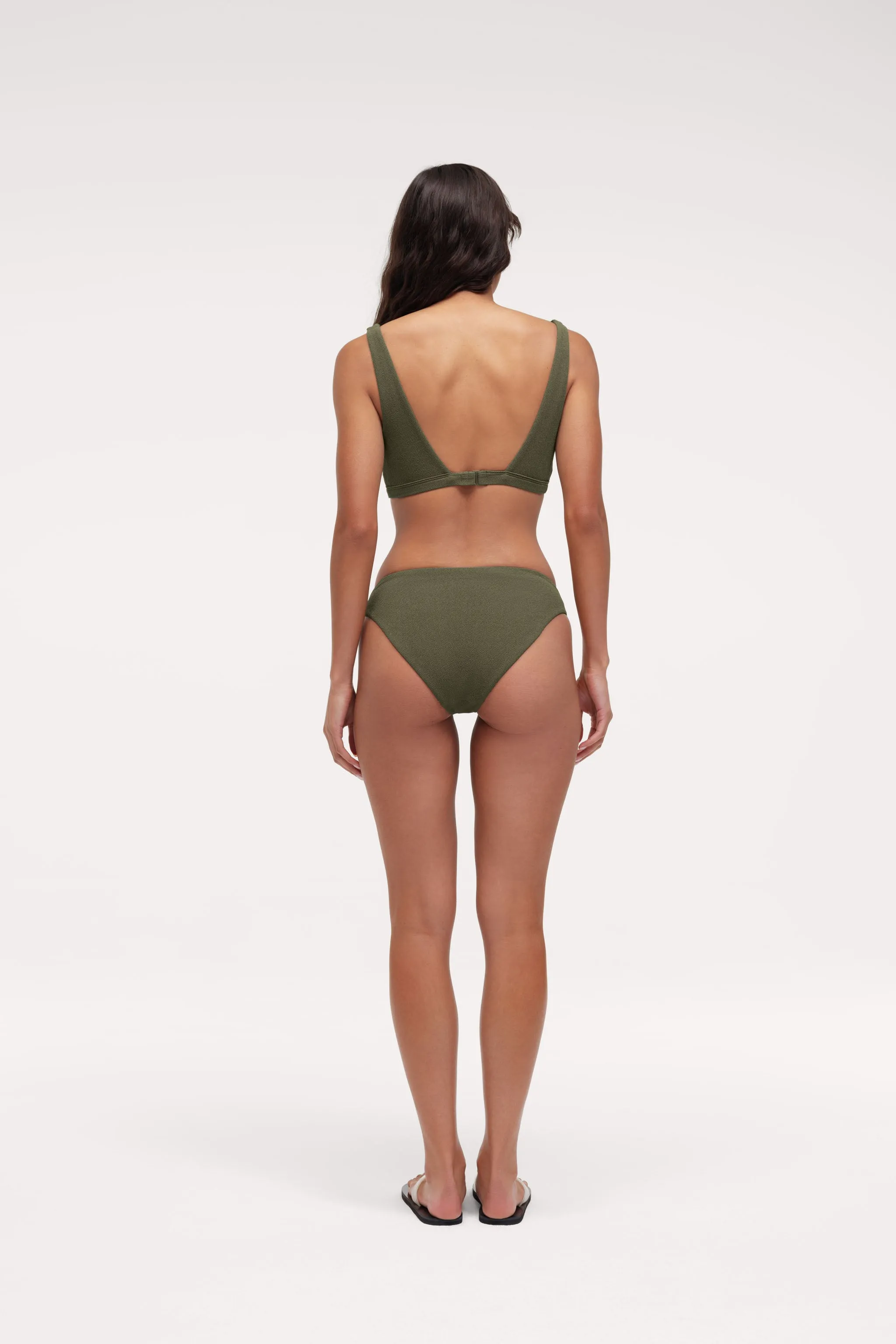 Square Neck Bikini Top | Crispy Darkest Olive sold by nuuds product image thumbnail 5