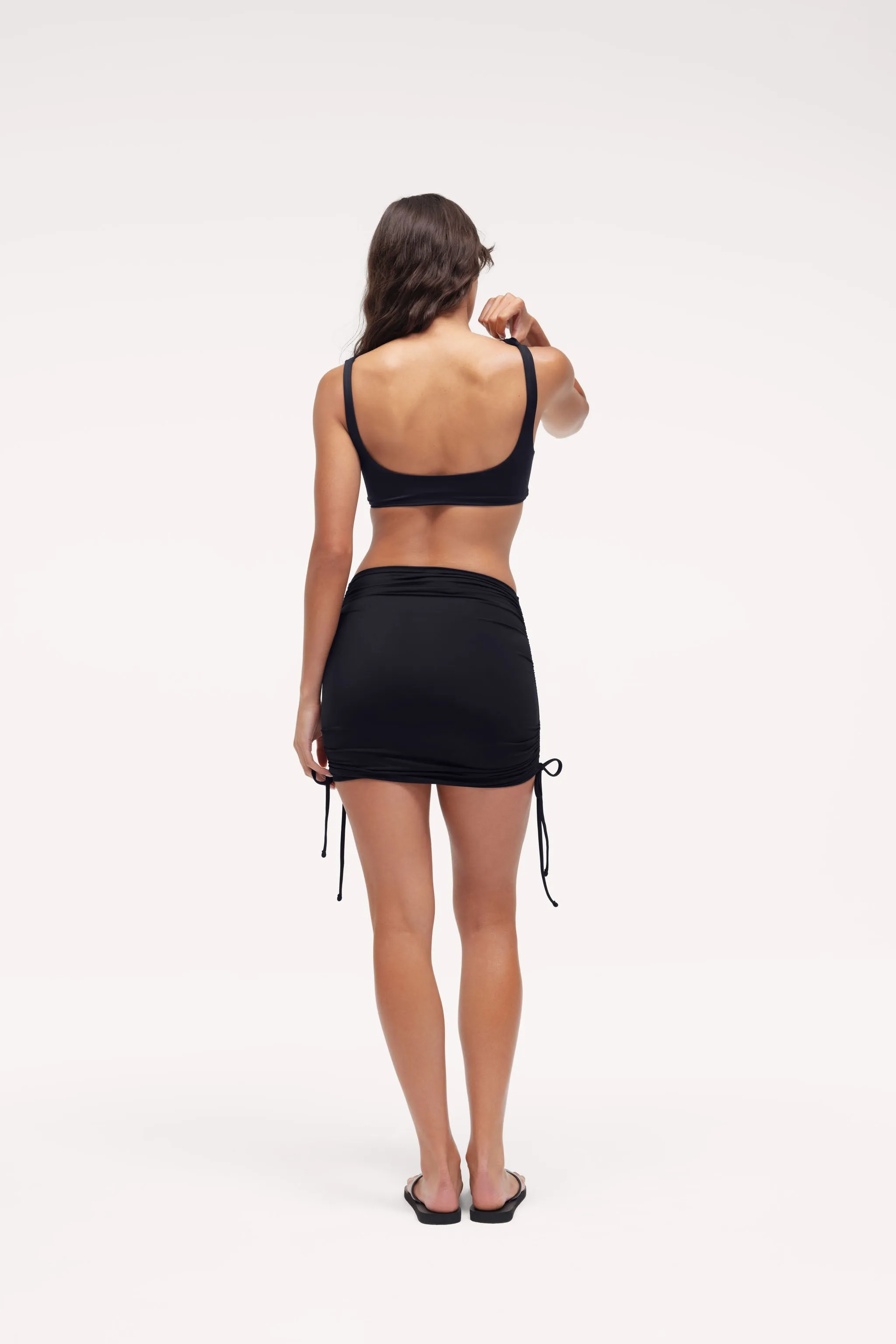 Ruched Swim Skirt | Black sold by nuuds product image thumbnail 4