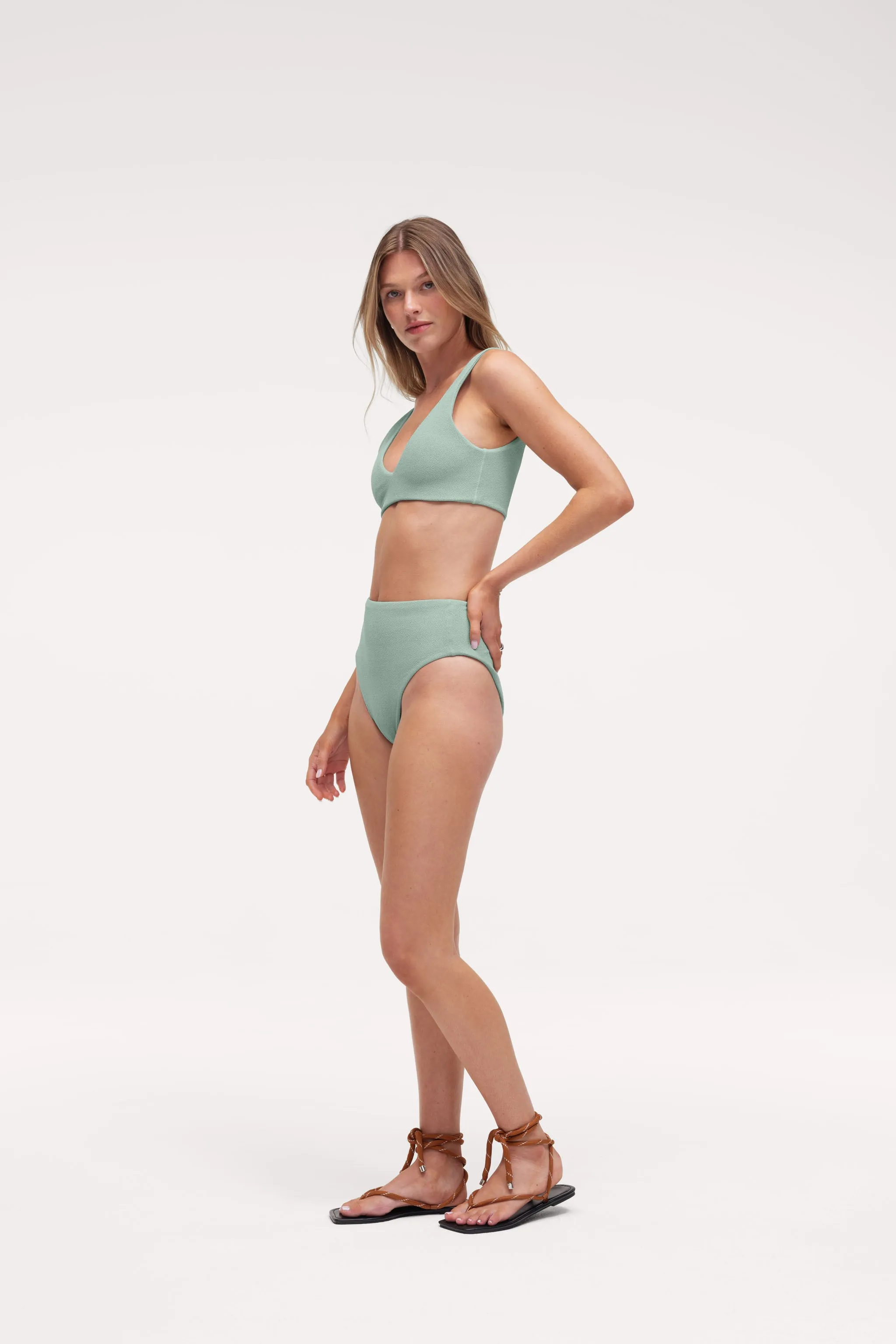 Plunge Bikini Top | Crispy Pistachio sold by nuuds product image thumbnail 4