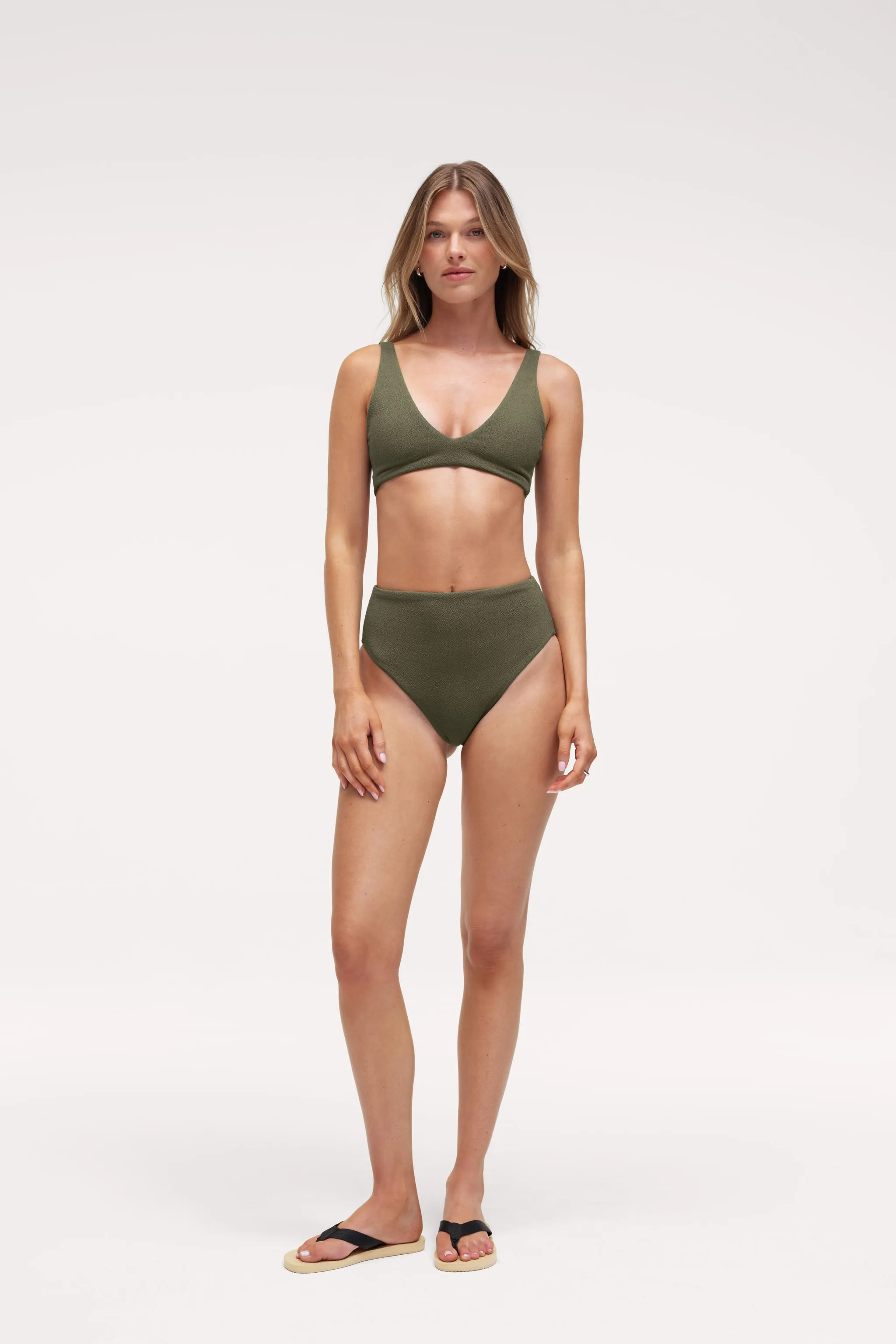 Plunge Bikini Top | Crispy Darkest Olive sold by nuuds product image thumbnail 2