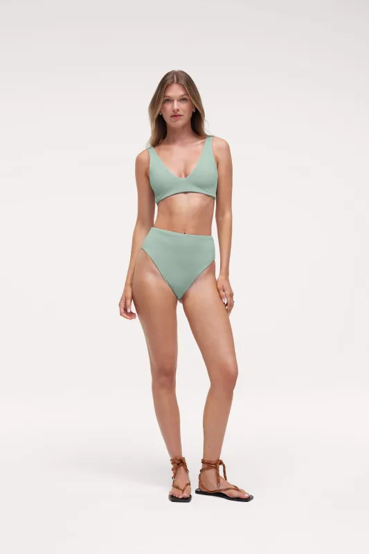 High Waist Bikini Bottom | Crispy Pistachio made by nuuds