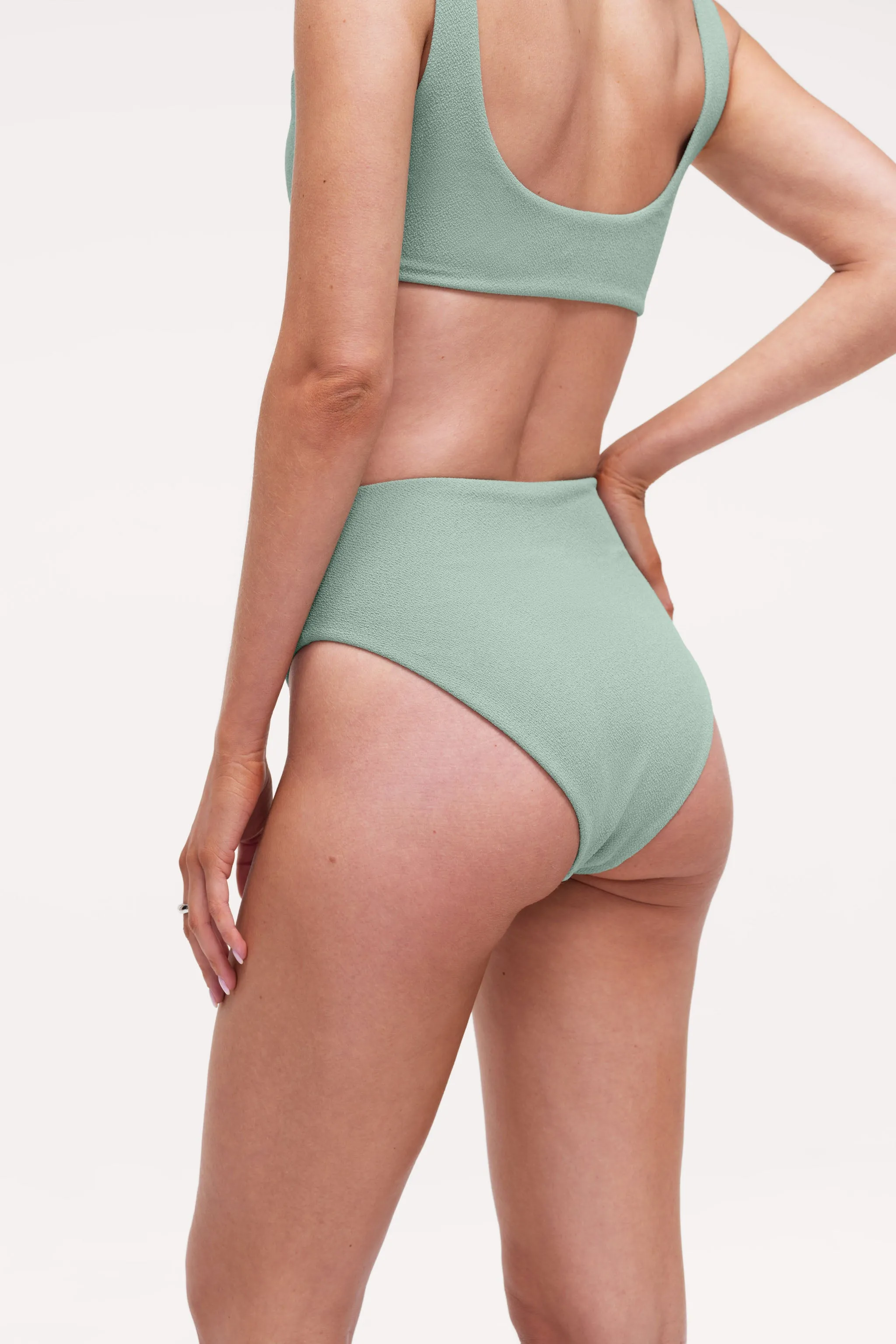High Waist Bikini Bottom | Crispy Pistachio sold by nuuds product image thumbnail 4
