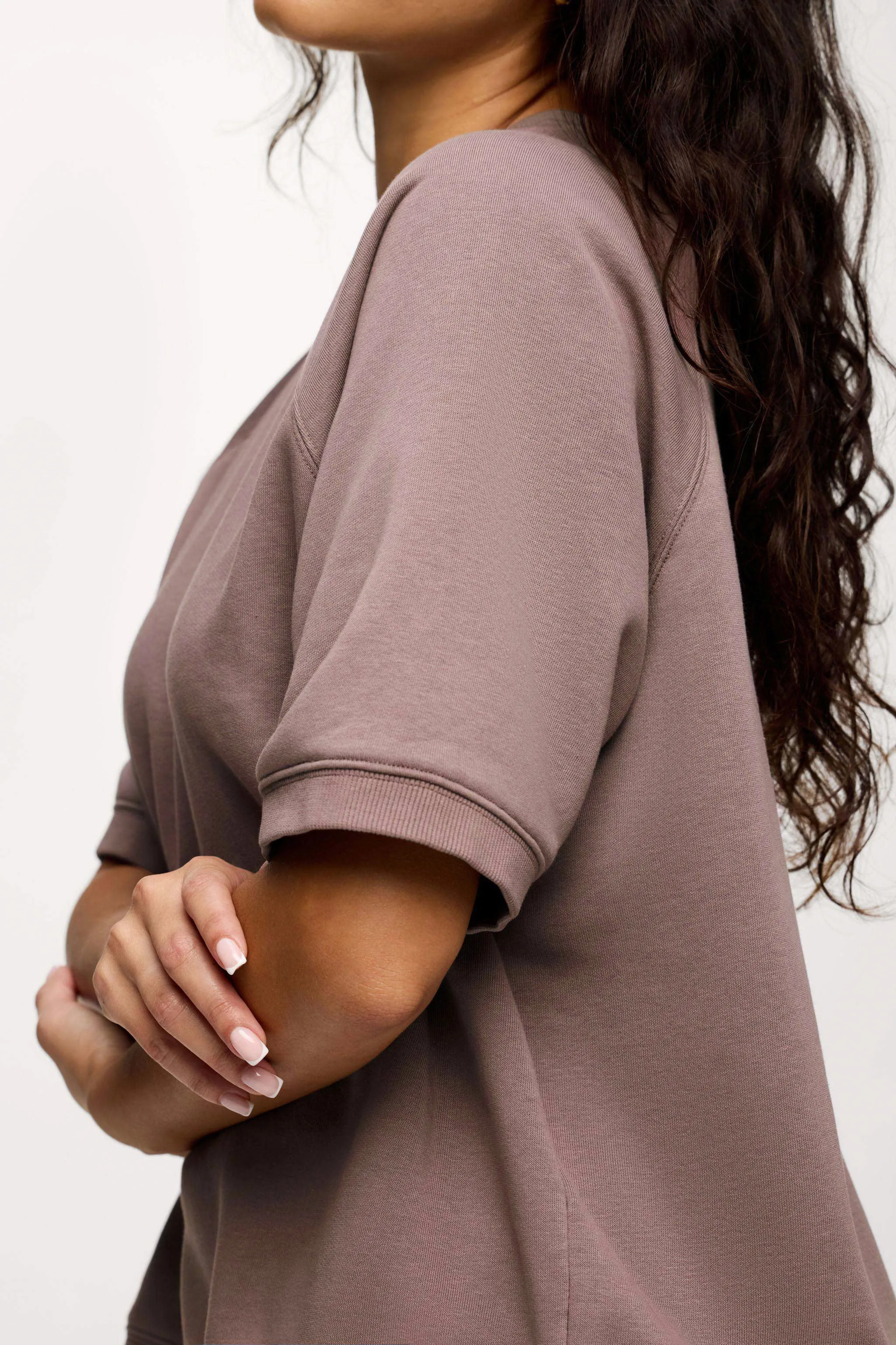 French Terry Short Sleeve Sweatshirt | Cocoa sold by nuuds product image thumbnail 5