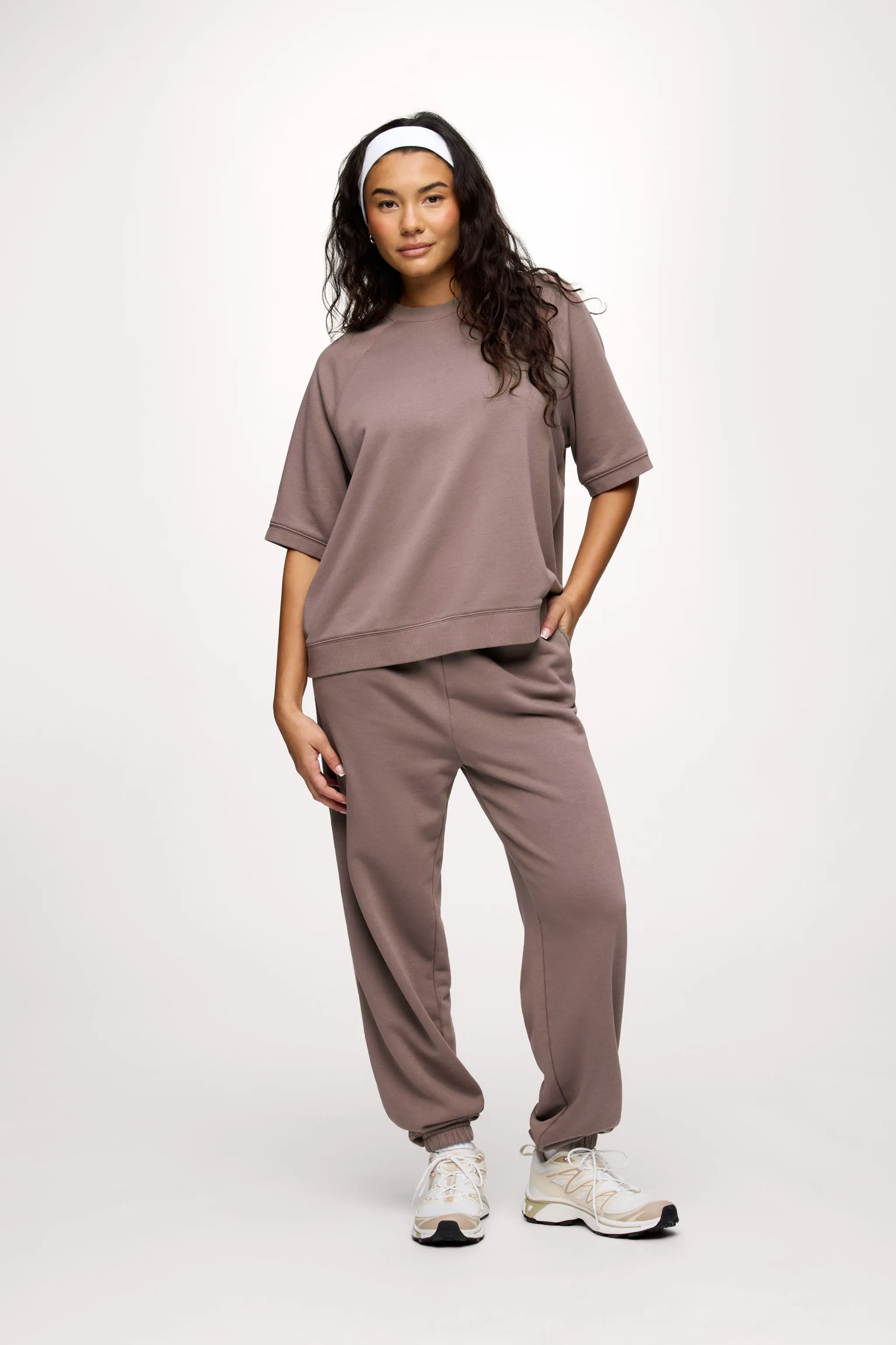 French Terry Short Sleeve Sweatshirt | Cocoa sold by nuuds product image thumbnail 2