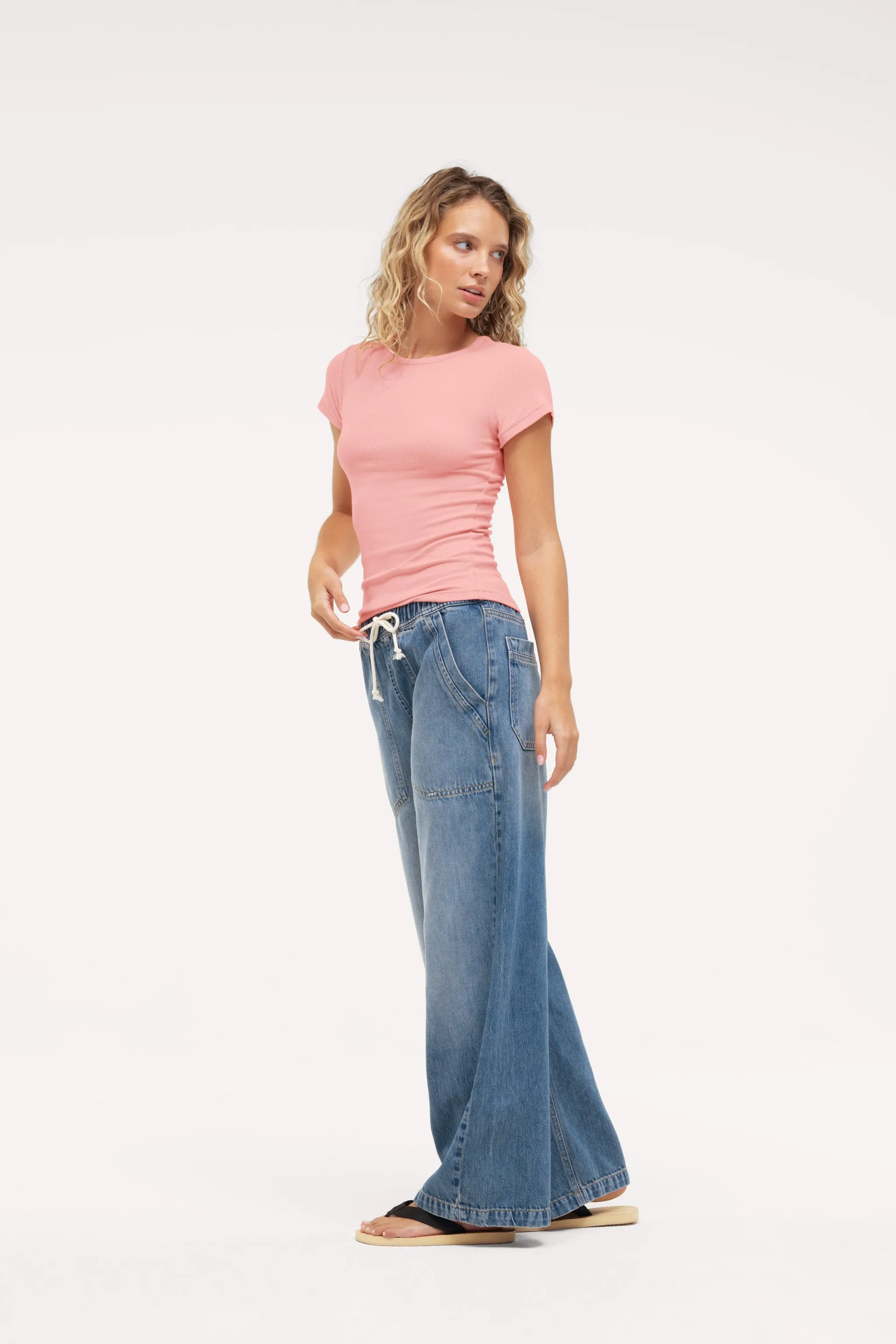 Slinky Rib Tee | Peachette sold by nuuds product image thumbnail 3