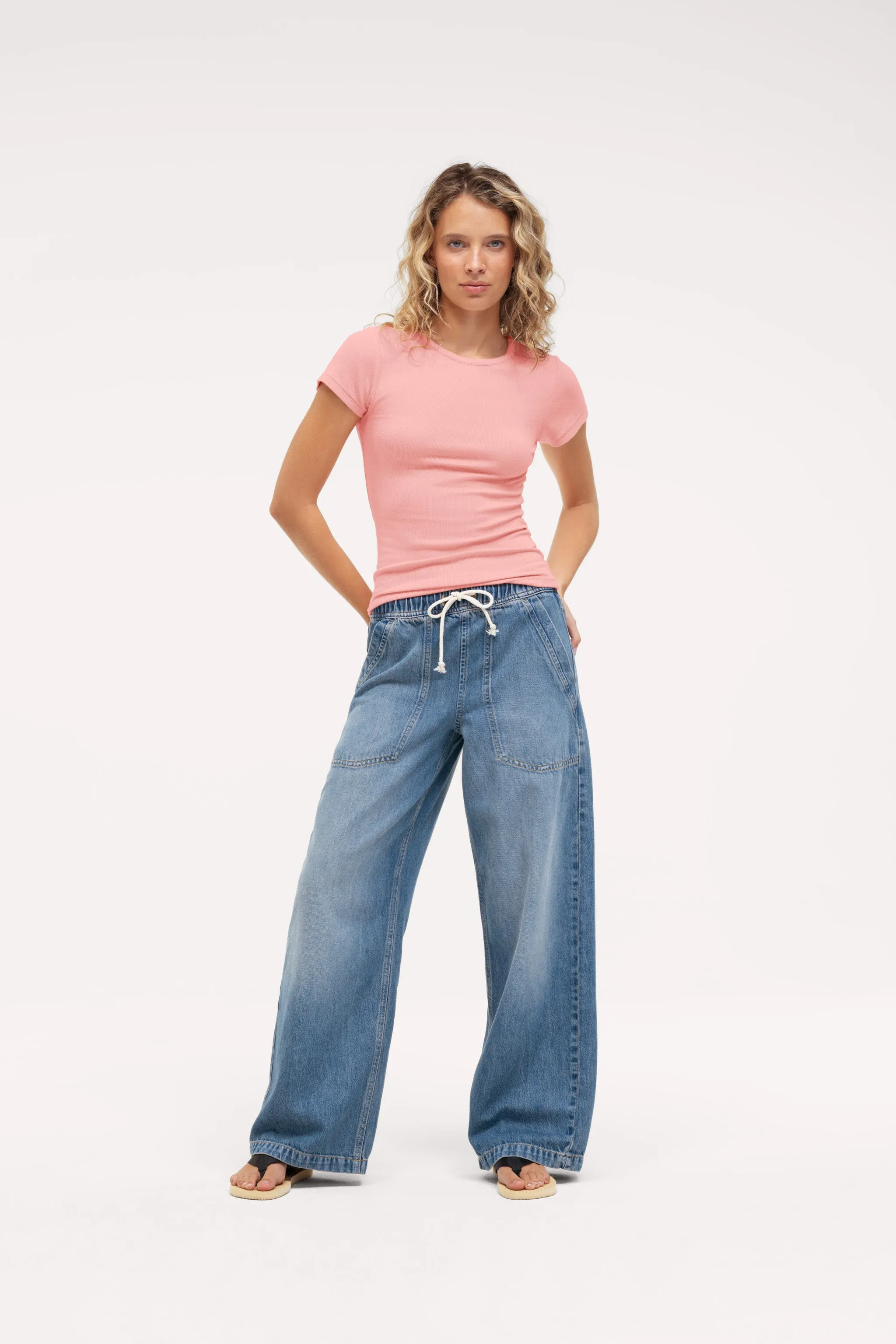 Slinky Rib Tee | Peachette sold by nuuds product image thumbnail 2