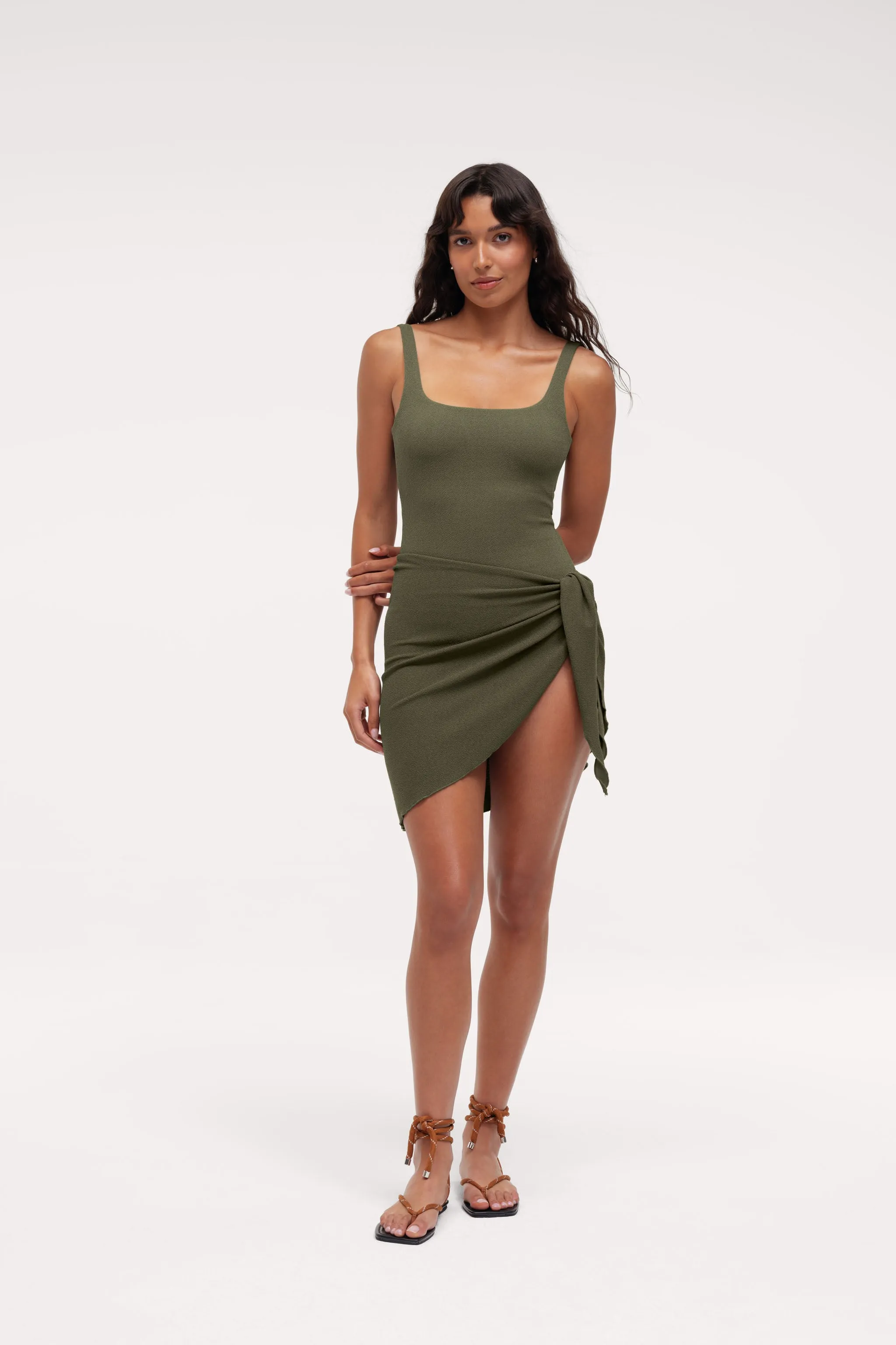 Swim Sarong | Crispy Darkest Olive sold by nuuds product image thumbnail 2
