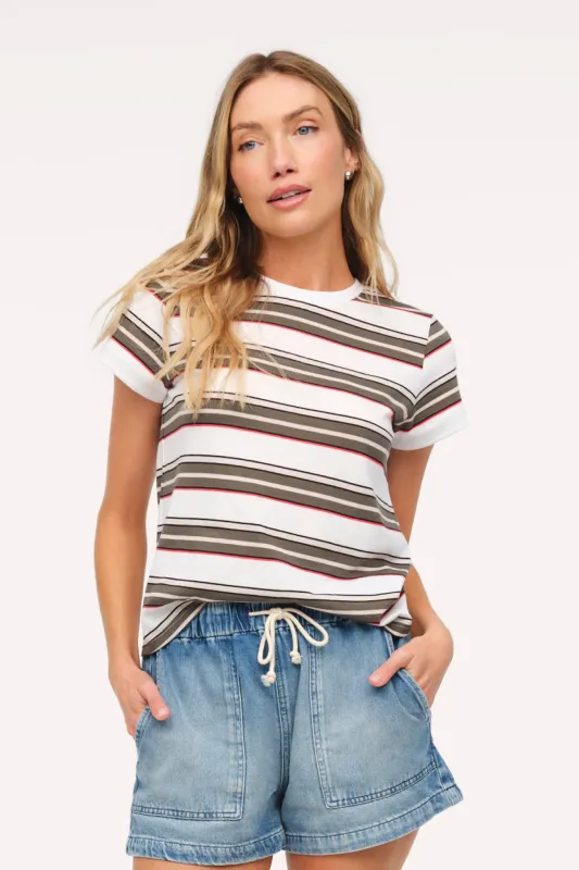 Perfect Tee | Darkest Olive Stripe made by nuuds